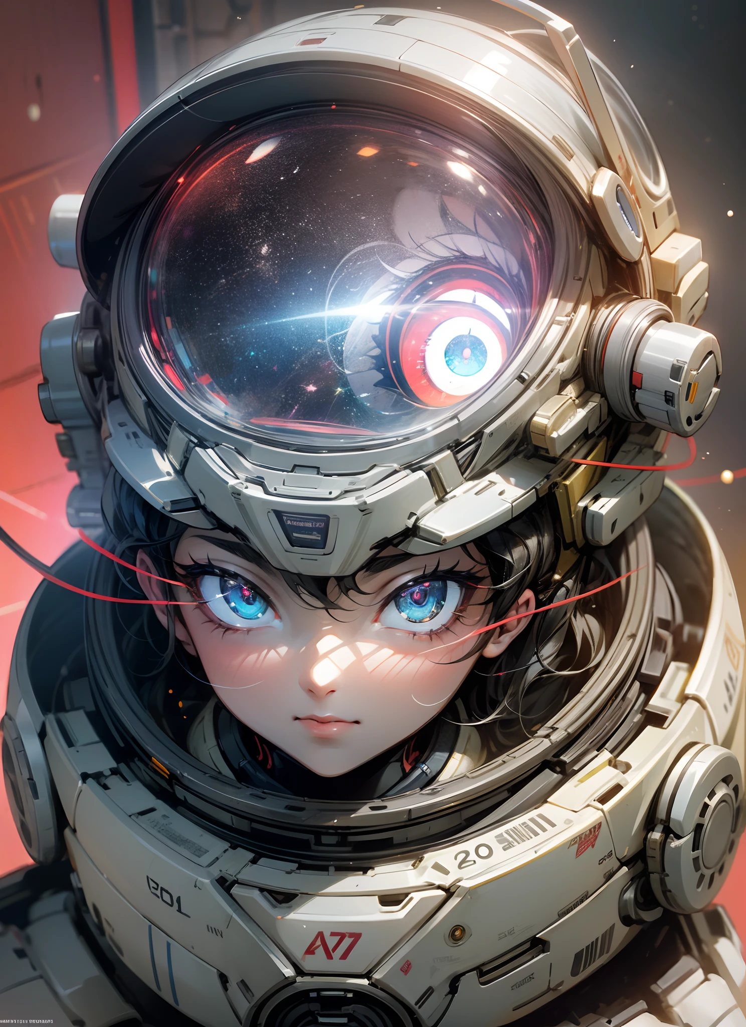 add a futuristic human body with head and a close up of a red light on a metal object, robot eye, 2 0 0 1, Space Odyssey 2001, robotic eye, 2001 A Space Odyssey, 2 0 0 1 A Space Odyssey, robot eyes, robotic eyes, Space Odyssey, 2 0 0 1 : A Space Odyssey, 2001 --auto --s2