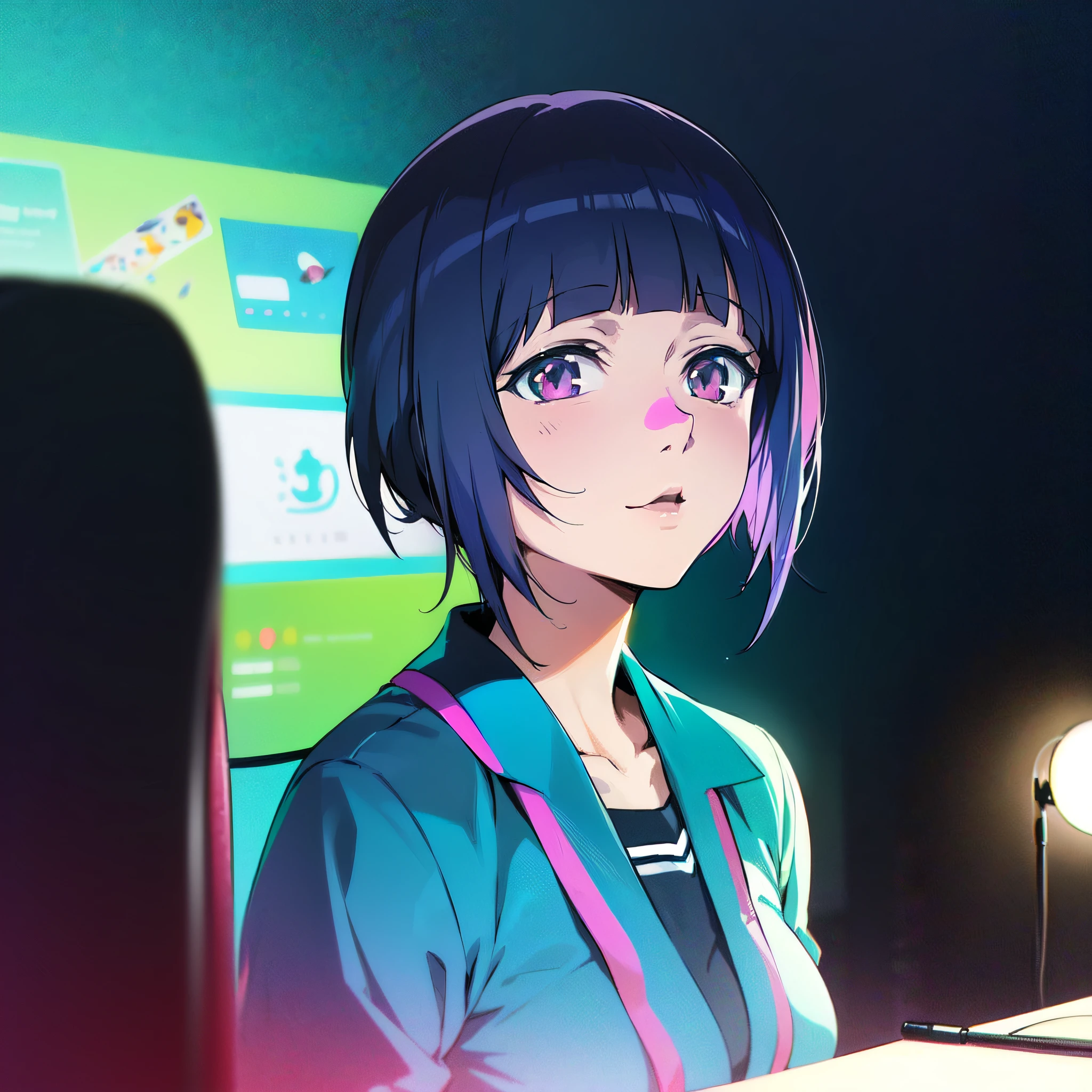 (anime/manga style:1.1), (Fujimoto style:1.1), (blurry background:1.1), (best quality:1.2), (ultra-detailed:1.1), (photo-realistic:1.37), (vivid colors), (studio lighting:1.1), (dark ambiance:0.9),
