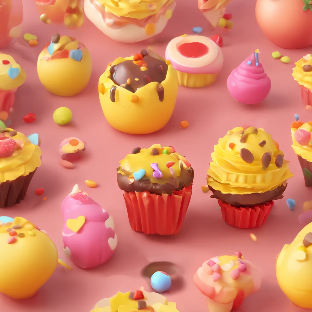 fofo, 可爱, menina sorridente segurando um saco cheio de doces, doces voando ao seu redor, pirulito, chocolate, Pixar, Disney, Cinema lighting, jogos, 8k, Magic, amor, Feliz