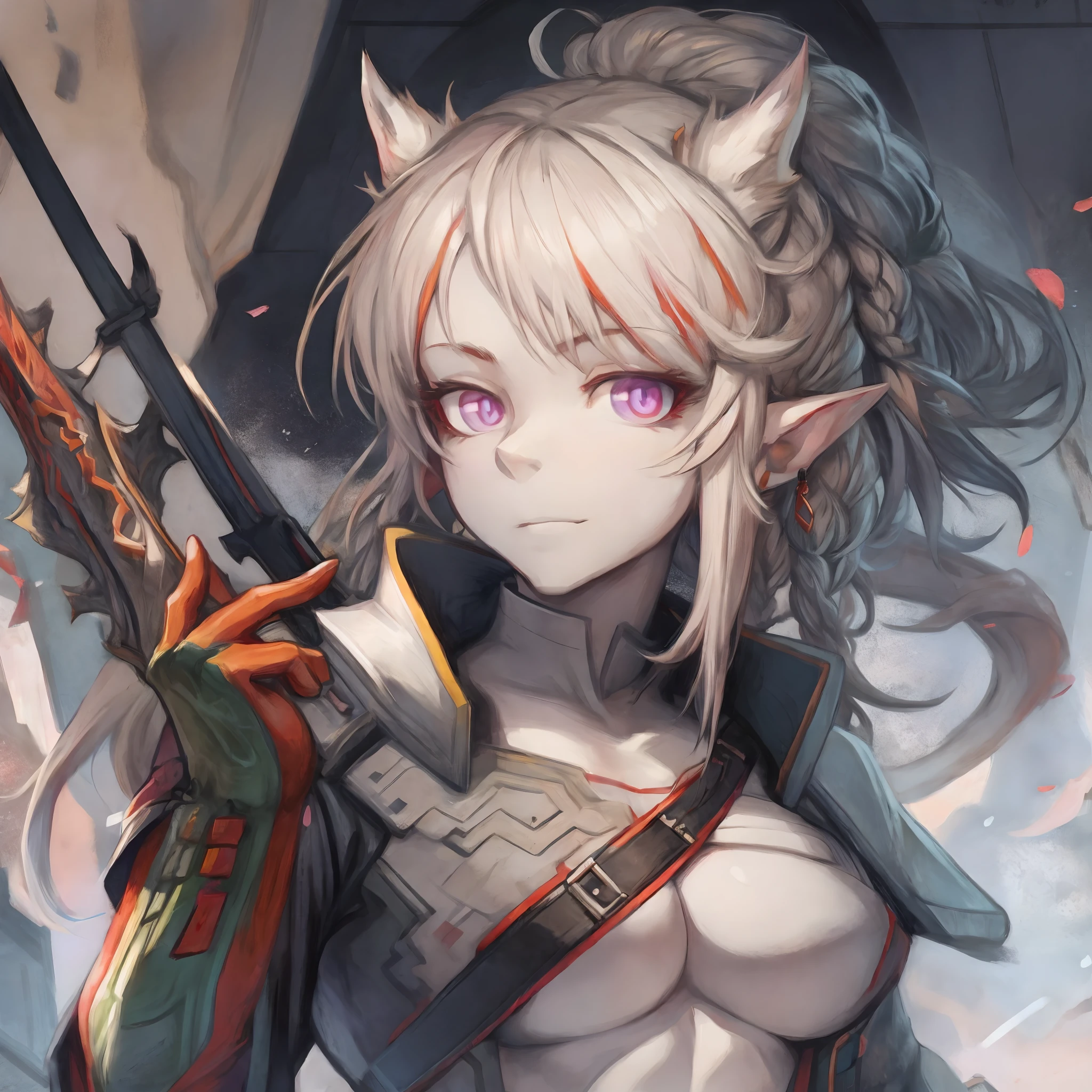 Girl, brown hair, anime character, use a steel armor, white skin, Swordsman, 8k, figter pose