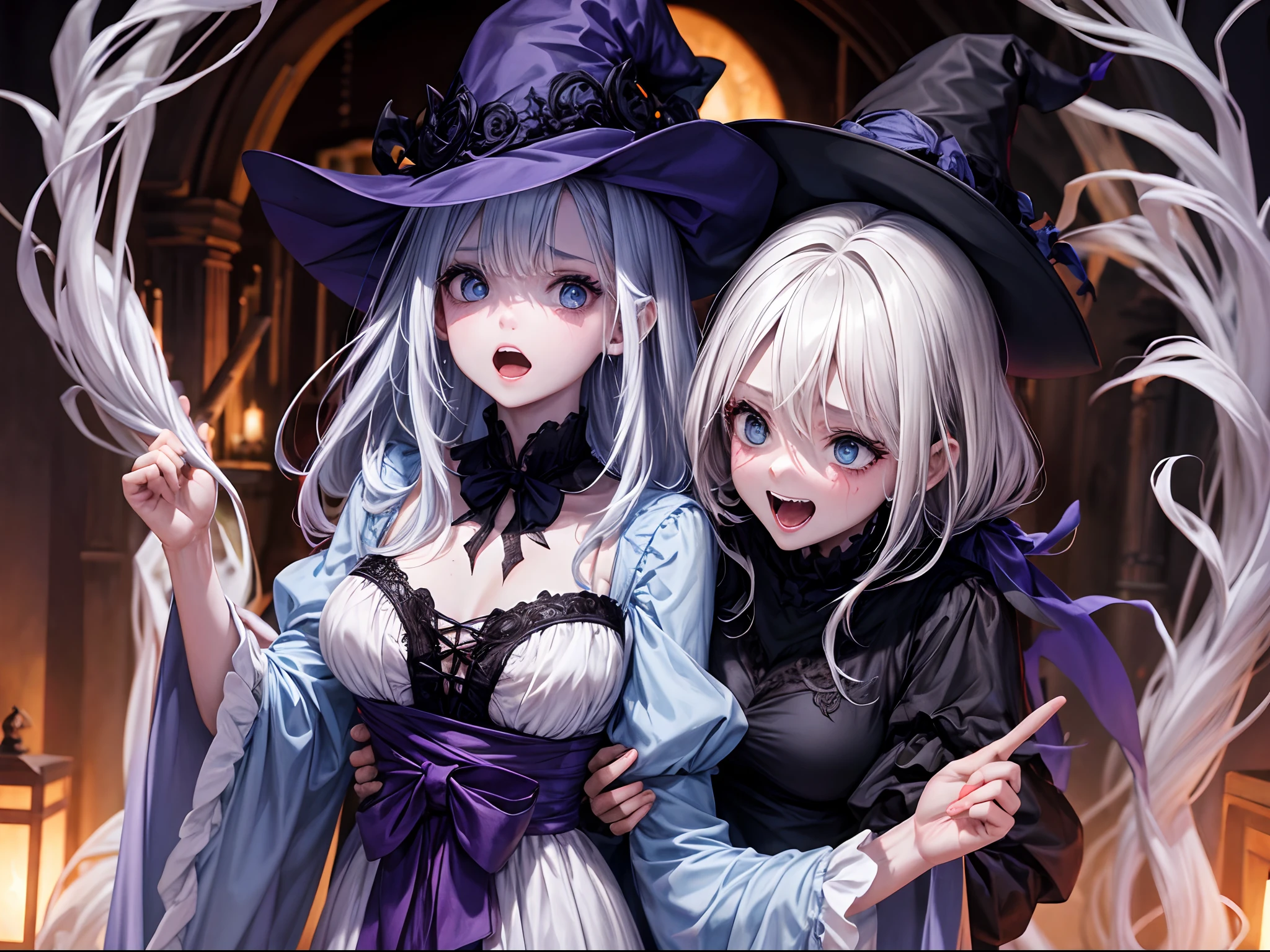 Hallowen, espirito se fantasiado de bruxa, fantasma vestindo roupa de bruxa, medo, terror