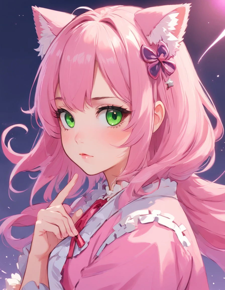 Alisa bosconovitch, melhor qualidade, contemporary, estilo plano, minimalismo, Green Eyes Flat Illustration, cabelo rosa, cabelo curto, cabelos multicoloridos, Camisa Preta, mechanical wings, Head Portrait Close-U, peito pontudo, decote, super decote, middlebreasts, Tekken,cabelo rosa pastel, 1girl, em quimono, hand-painted,Desenho de linha sem cor, colorida do yandere pastel, Tekken, Super cute pink hair girl with gothic makeup on the side, com roupa de empregada,figura esbelta,robusto,He sat on the floor,Vestido com roupas de empregada rosa e branco,cabelos muito curtos,com orelhas de gato,quadratic element,, kawaii cor-de-rosa na roupa da era de 1910, Alisa Bosconovich pink lips, no estilo da paleta de cores suave aurorapunk, an anime illustration of his face, gifs animados, hand drawn animation, charming sketches, suave e brilhante, romantismo nebuloso, Estilo Superflat, fundo branco - ar 1:1 - niji 5 - estilo expressivo --s 50 ,menina kawaii cor-de-rosa na roupa da era de 1920