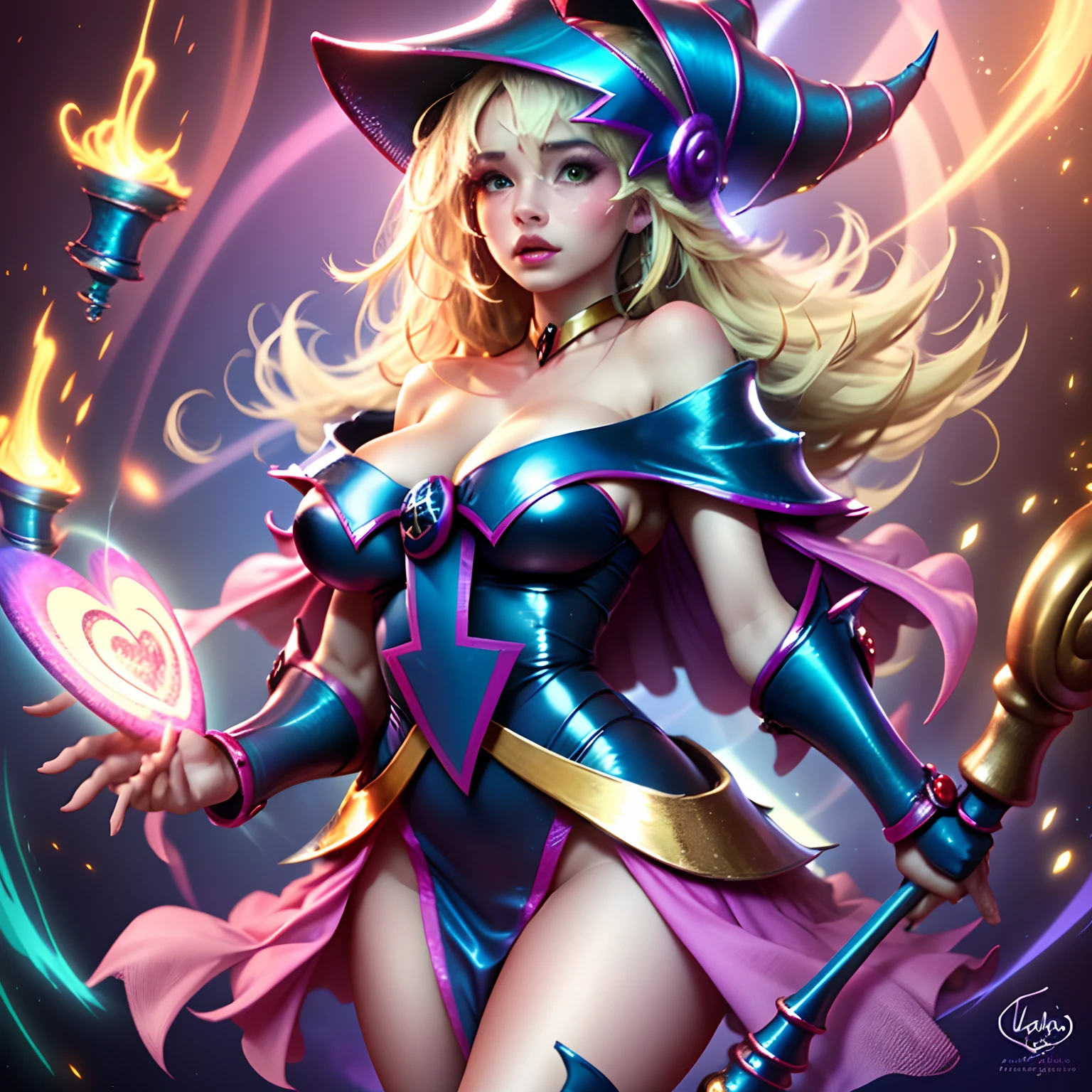 luminiscencia , Dark Wizard Witch Girl Erotic Fantasy , Cara perfecta, Fantasy beautiful body, Symphony Large Lace Classic Skirt ,near perfection, Forma pura, simplicidad,arte conceptual,Detalles complejos, Belleza abstracta, amor feliz,caliente,luz suave,Colorful background of the symphony ,Seductive fantasy relationship. Dark Erotic Magician Brira Girl