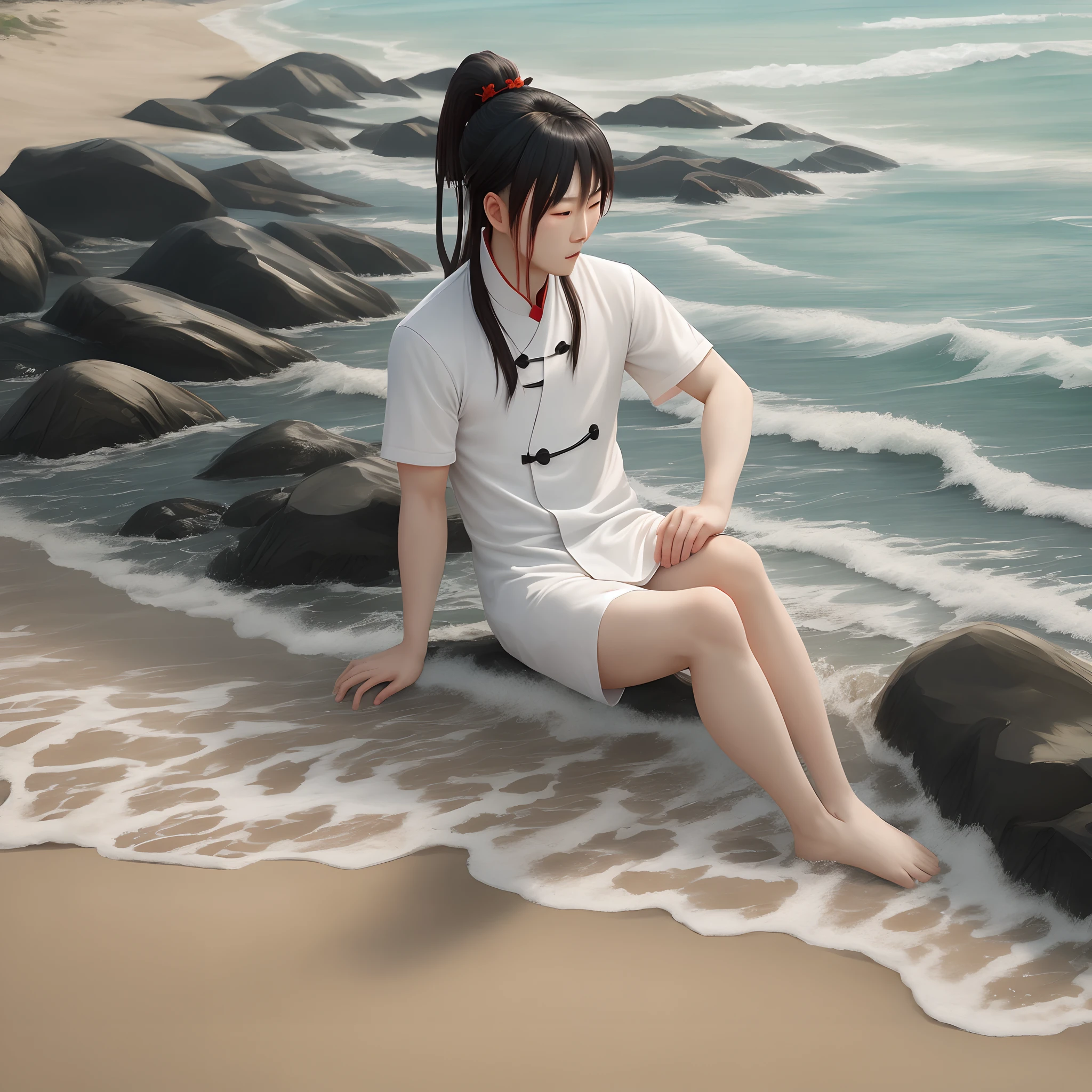 Hu tao at the beach