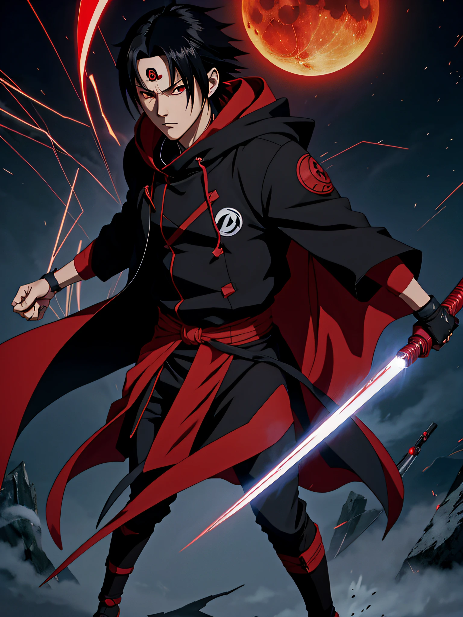 character ninja, person wearing a black and red jacket, full body black and red longcoat, red and black cape and hoodie, akatsuki akira, black and red jacket,drawing of red clouds front, stylish coat, eyes red bright circular object with black circles, itatchi uchiha, itachi, akatsuki akira, pain from naruto, itachi uchiha, red demon cyberpunk symbols, inspired by Shūbun Tenshō, inspired by Sōtarō Yasui, inspired by Chen Jiru, shurikens, ryuu, anime character with a crow on his shoulder and a full moon in the background, itachi uchiha, itatchi uchiha, itachi, akatsuki akira, badass anime 8 k, sasuke uchiha, 4 k manga wallpaper, ryuu, anime style 4 k, inspired by Chen Jiru, epic anime style, anime wallaper, anime characters in black robes with red eyes and a red cloak, itachi uchiha, itatchi uchiha, itachi, sasuke uchiha, madara uchiha, akatsuki akira, inspired by Chen Jiru, anime wallaper, from naruto, ryuu, mobile wallpaper, wallpaper mobile, full body black and red longcoat, sakimi