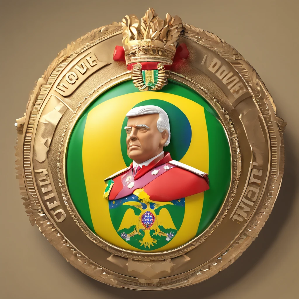 the president, wearing the presidential sash of Brazil, 3d, disney style