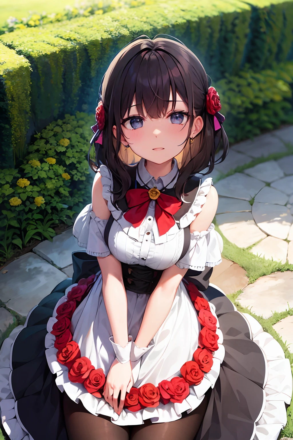 ,8yo,(***ite), 1girl, looking at viewer, , hazuki katou,,,, ,park,,,(spoken heart),,flat chest,(expressionless),summer dress,nipple,perfect lighting,perfect shadow,socks