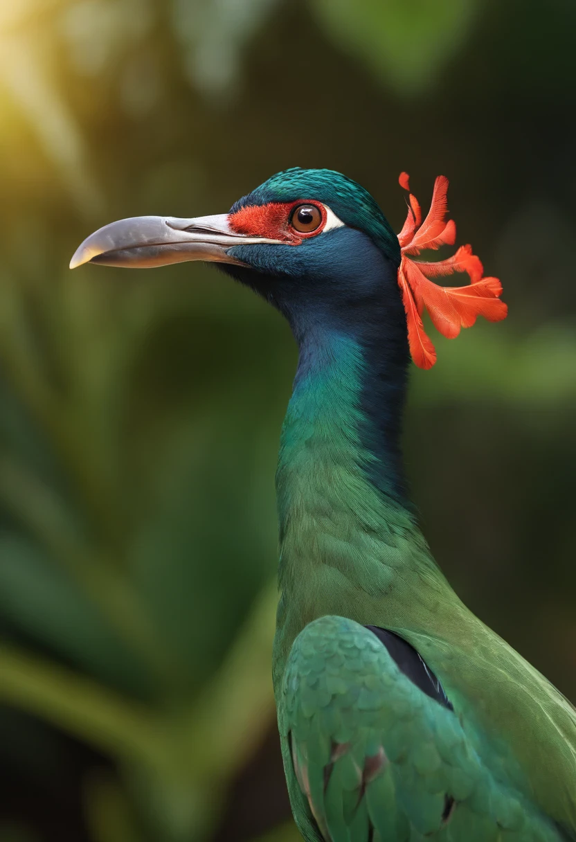 (best quality,4k,8k,highres,masterpiece:1.2),ultra-detailed,(realistic,photorealistic,photo-realistic:1.37),beautiful detailed eyes,beautiful detailed lips,extremely detailed eyes and face,long eyelashes,Phoenix bird flying gloriously above a breathtakingly beautiful Indonesian island, vibrant feathers shining in the sunlight,portraits,landscape,bokeh,vivid colors,soft natural lighting