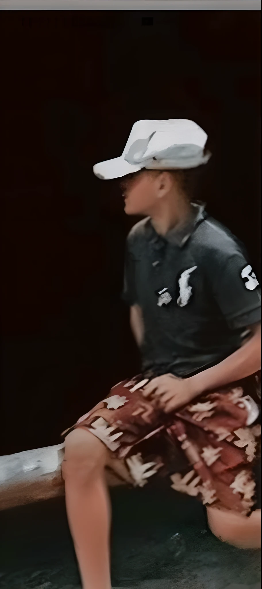 there is a man riding a skateboard on a rail, leaked photo, standing on a skateboard, legs visible, riding a skateboard, leaked image, very very low quality picture, grainy image, low quality photo, photo taken at night, viral photo, skateboarder style, grainy low quality, blurry image, kickflip, leg shot, skateboard