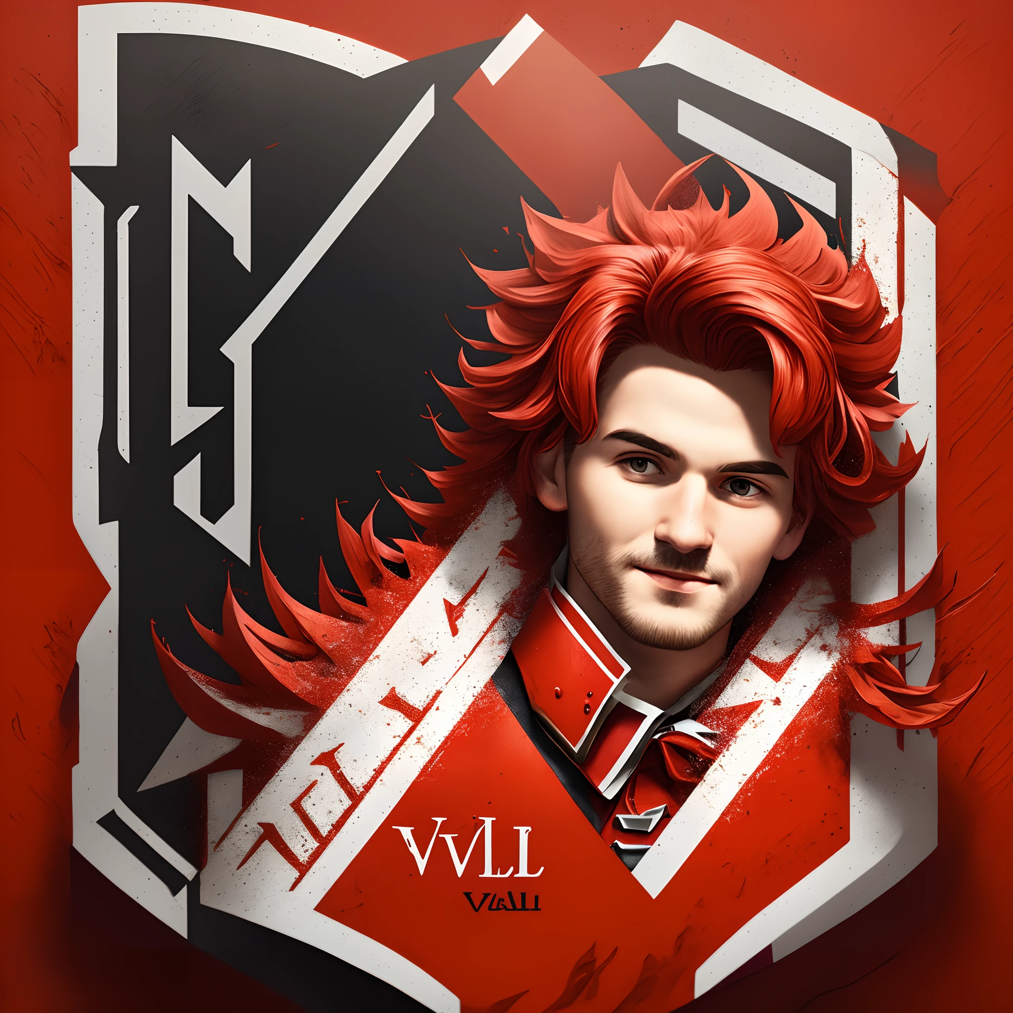 Create an advertisement for the company Valor Imobiliária. The color of his identity is red. Put family picture in the bottom right corner