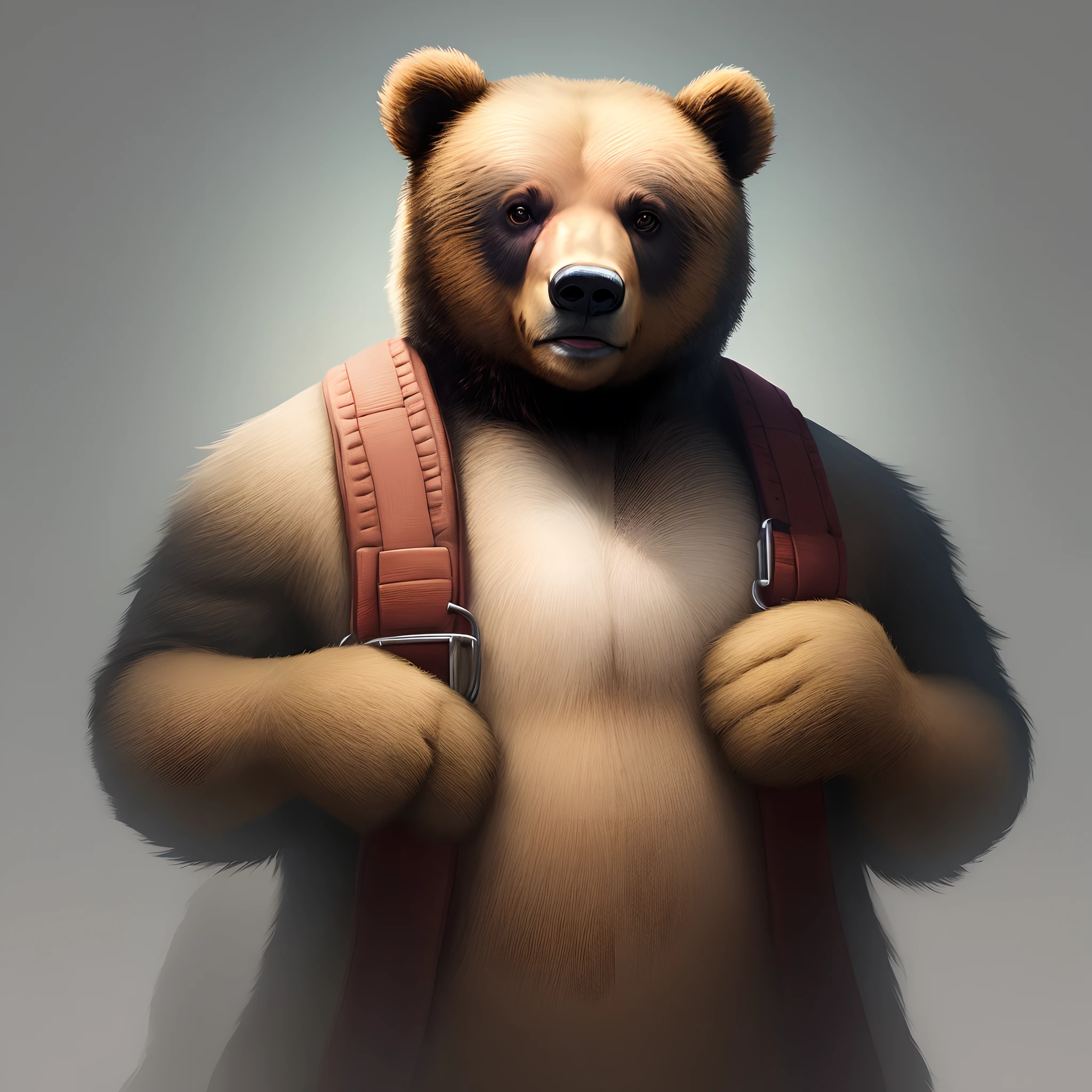 Bear with hands lifting illustrations
