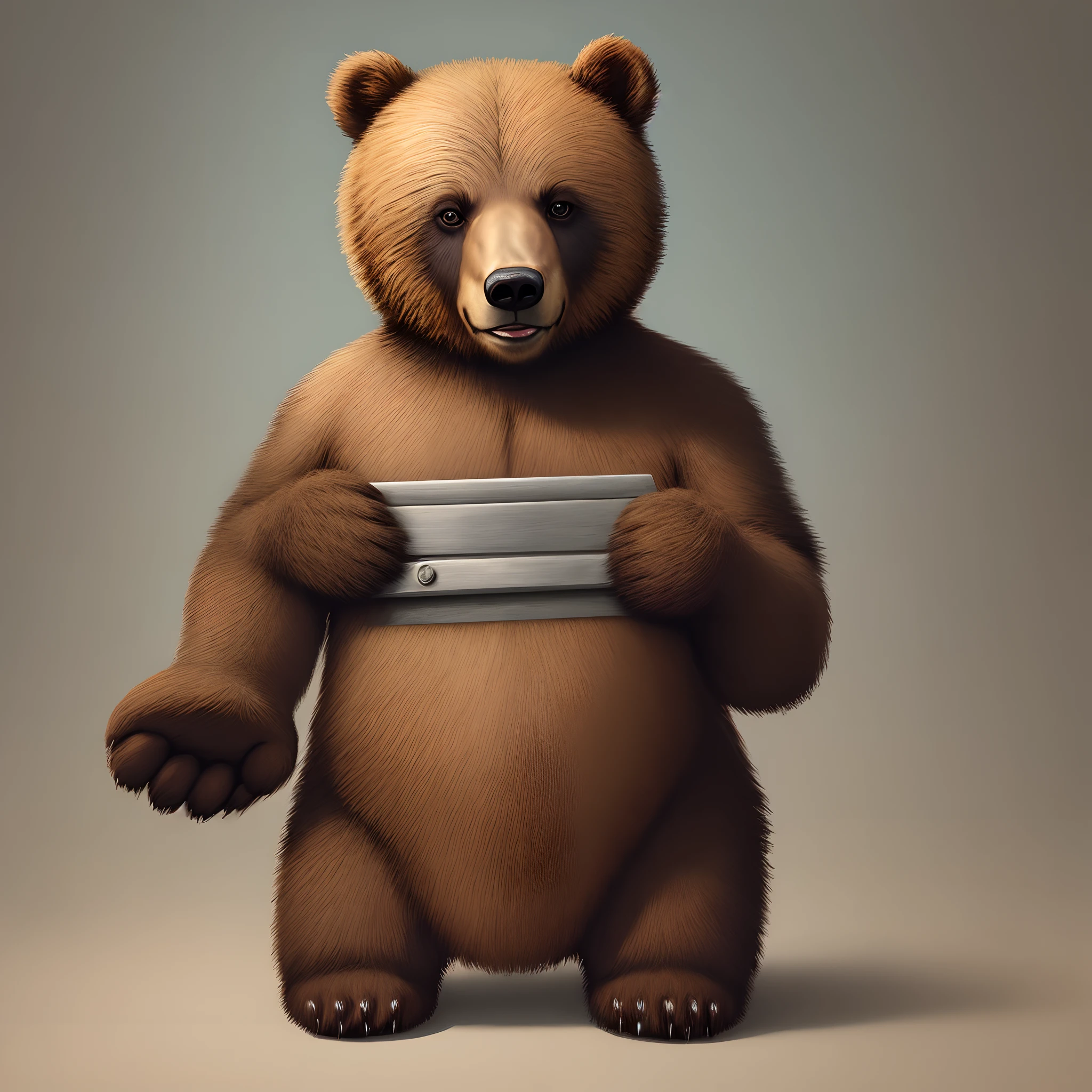 Bear with hands lifting illustrations