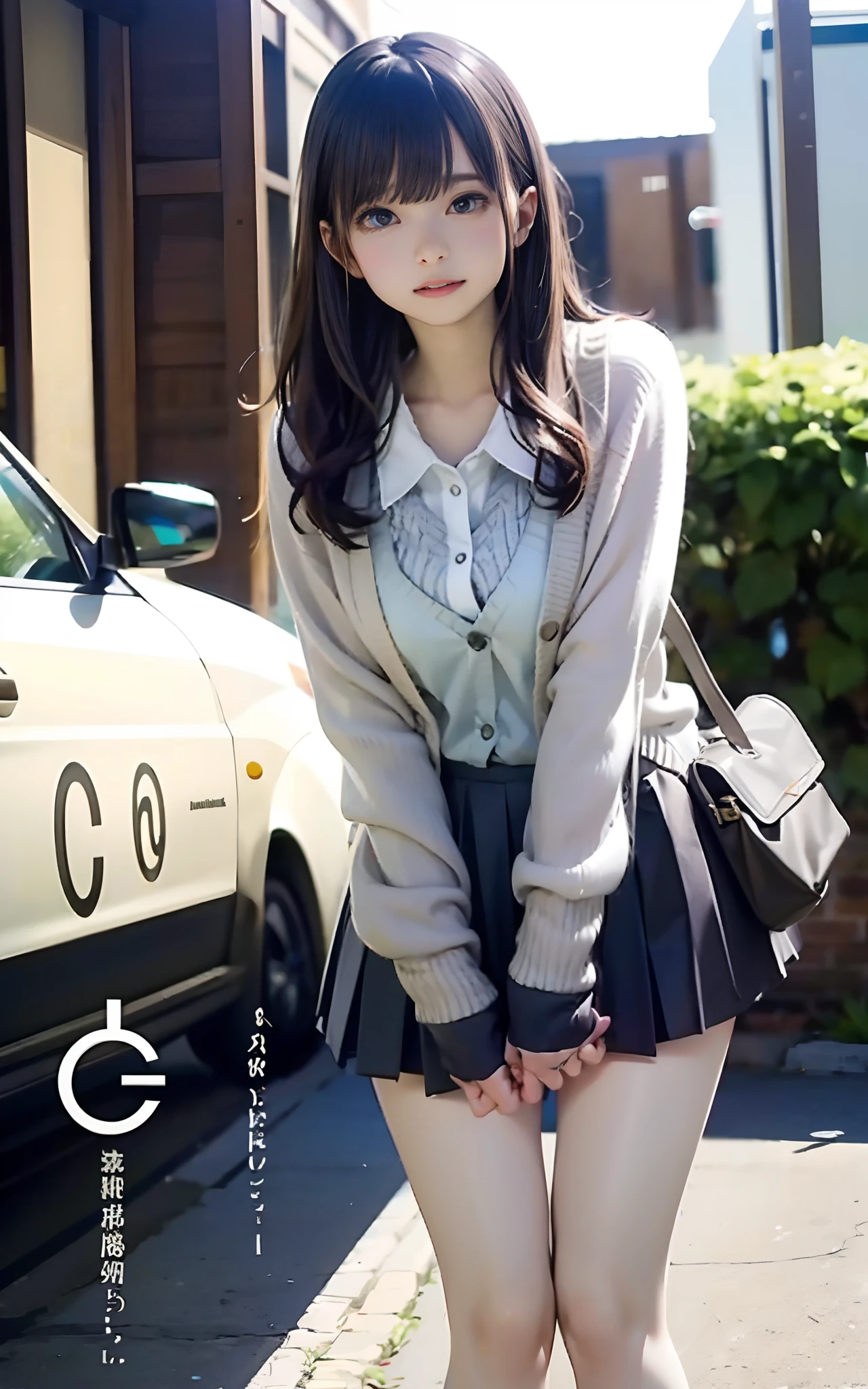 Hair in a ponytail1.5、High school girl uniform white blouse1.5、(8k、Raw、professional、highest quality、masterpiece:1.2)、(Real、Photorealistic:1.37)、Ultra-detailed、(Portrait of an 16-year-old woman)、(Highest Detail Skin:1.2)、(Highest detail face:1.2)、1woman、16-year-old、Black Hair、Long Hair、High 、Japanese High Raw Sailor Suit Uniform、The wind flipped her pleated miniskirt, revealing her white lace panties.)、Sunset sky、The cityscape at dusk can be seen in the distance、golden hour、)、(school uniform1.5、Green blazer 1、Dress shirt 、School emblem 、Emblem 、V-neck sweater 、Green tie、Brown pleated skirt 1.5、Brown checkered skirt 1.5、Green below-the-knee skirt 1.5、Brown knee-high socks 1.5)、スカートはお腹の辺りまで捲くる、しゃがんでスカートを持ち上げる、白いパンティ