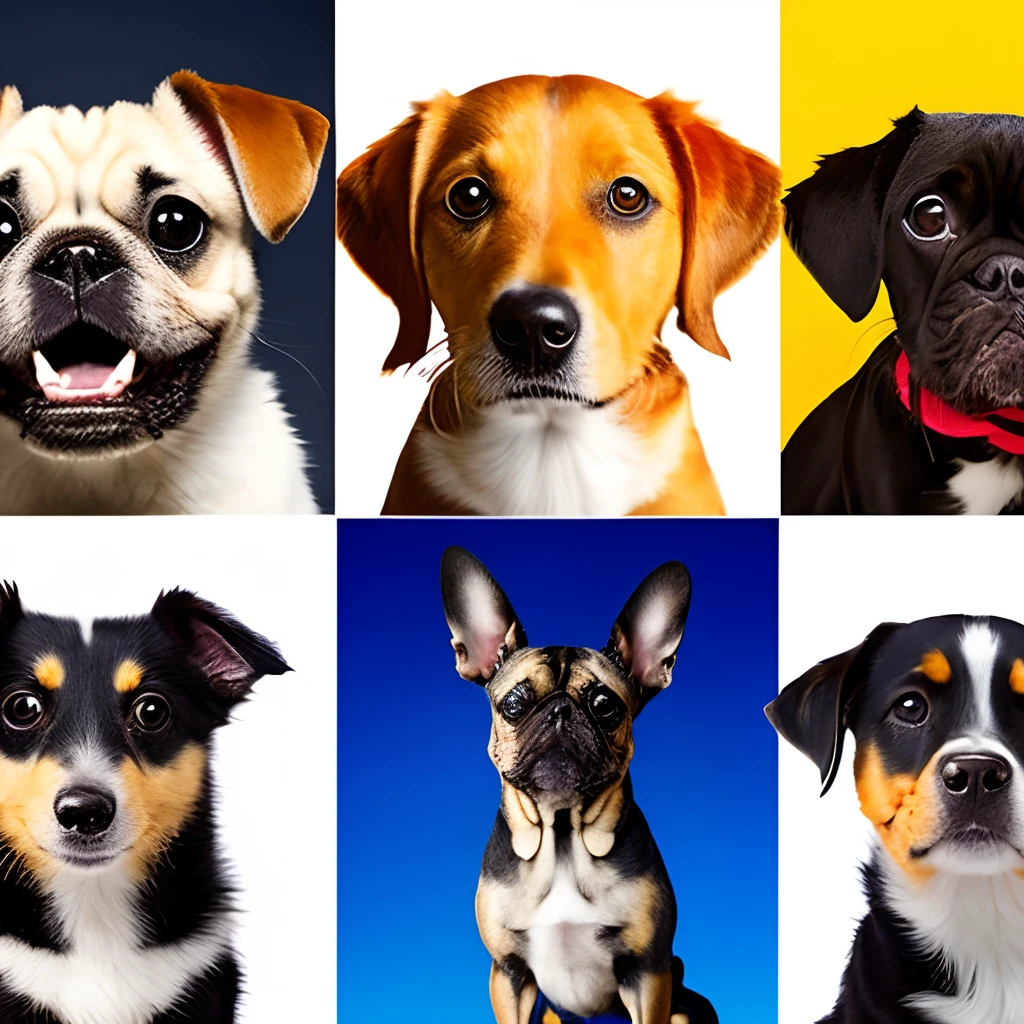 4 different photos of cute dogs