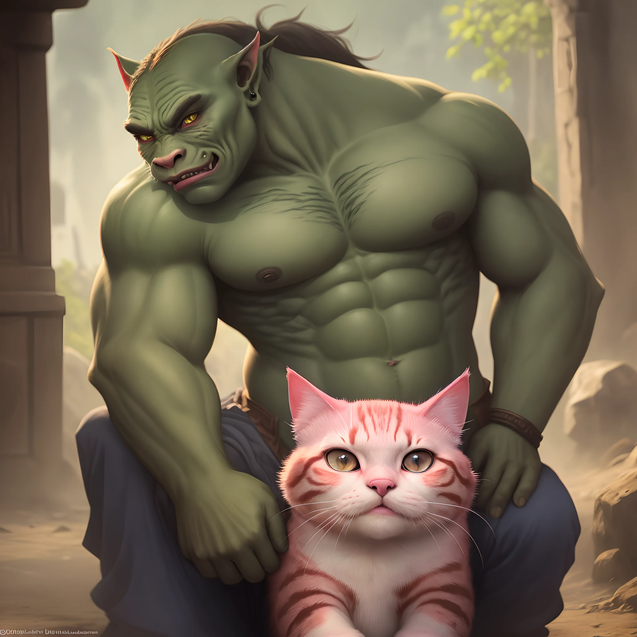 Pink cat orc