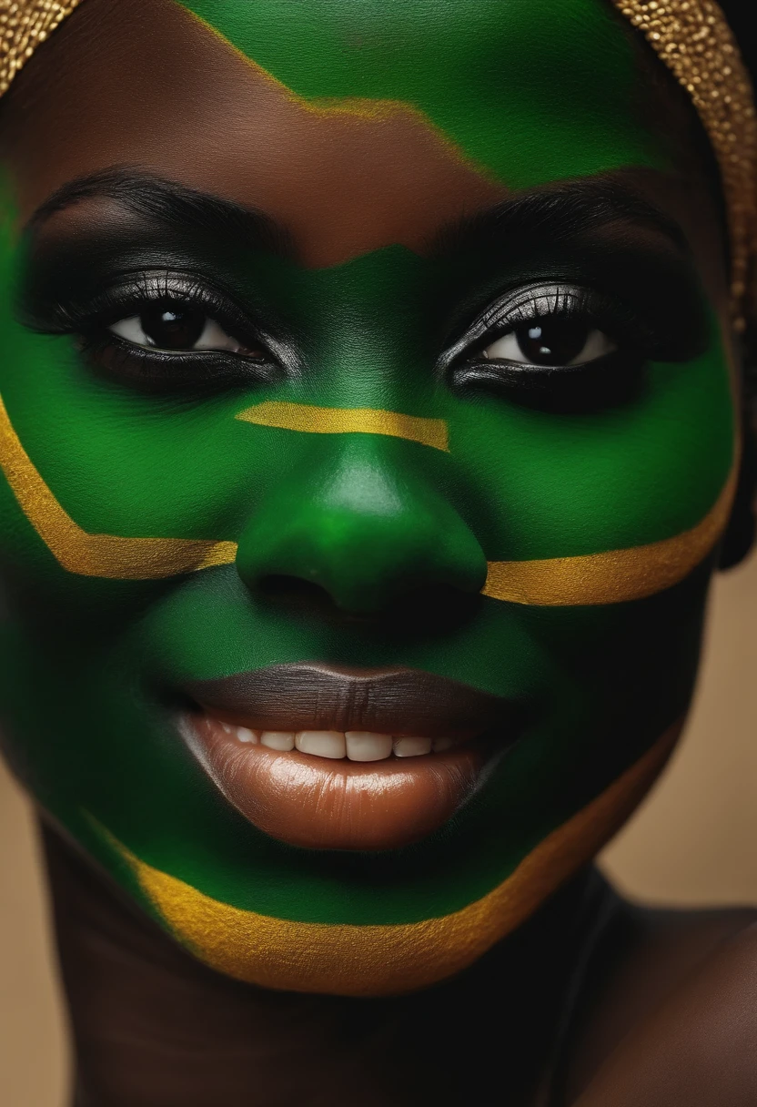 Um belo poeta moderno de meia-idade，Rosto da Africa，Close-up lateral，erudito，Melancolia, olhos verdes profundos