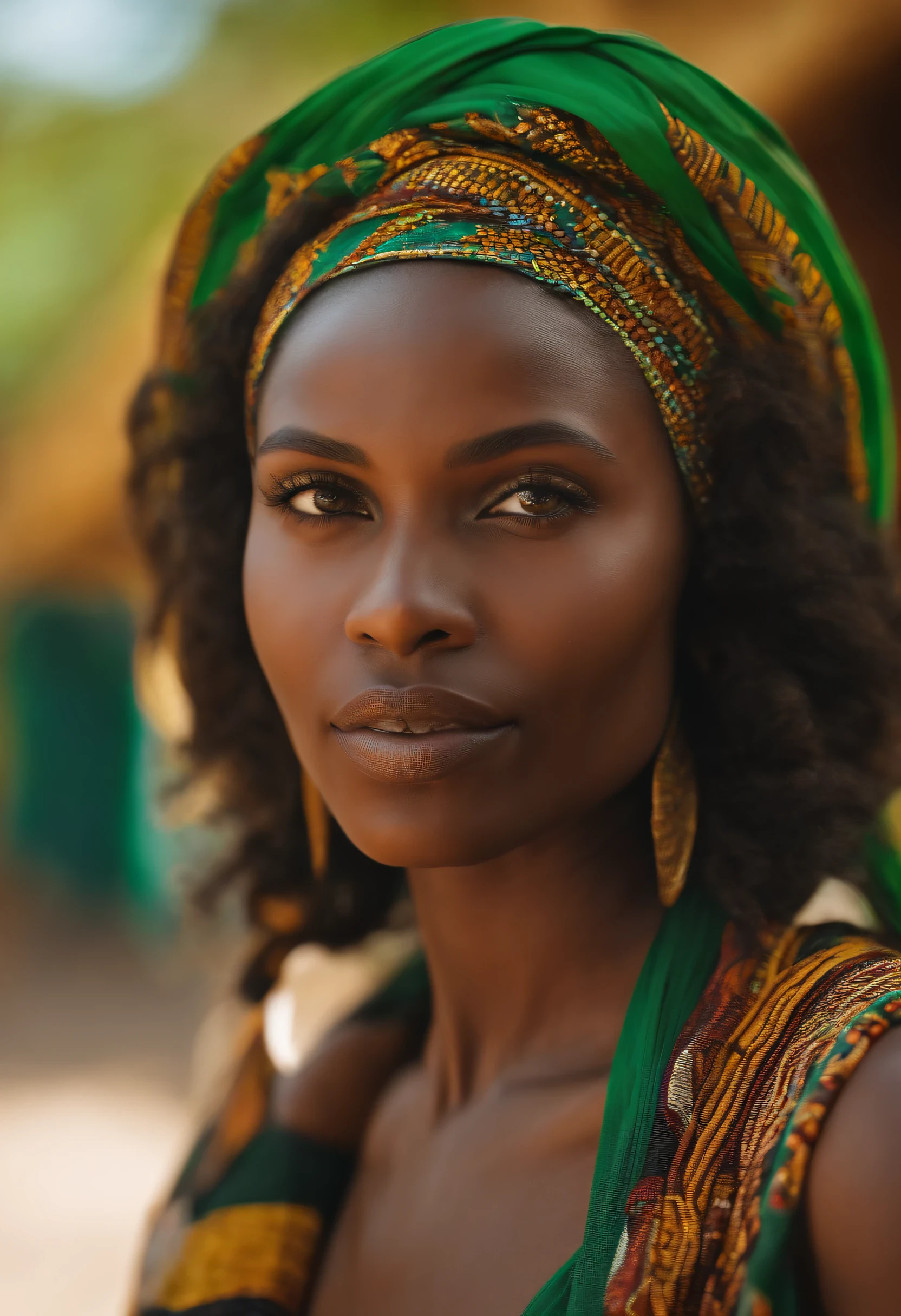 Um belo poeta moderno de meia-idade，Rosto da Africa，Close-up lateral，erudito，Melancolia, olhos verdes profundos