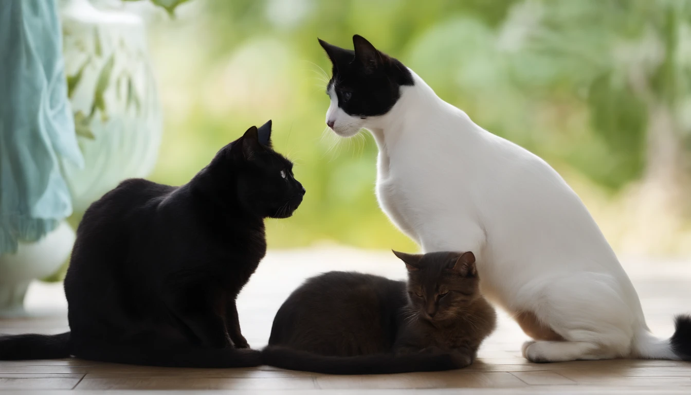 create a transparent silhouette image that contains cat and dog