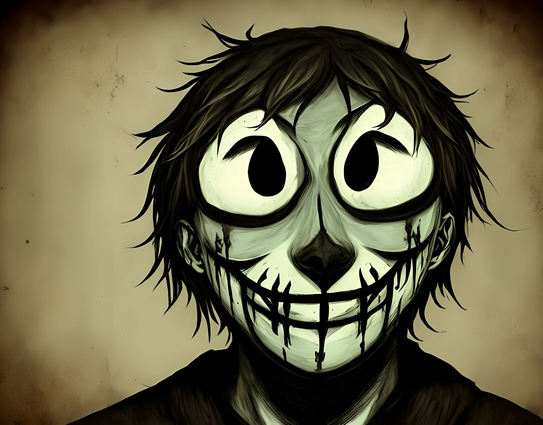 wood texture, and wooden cracks in the mouth of the mask