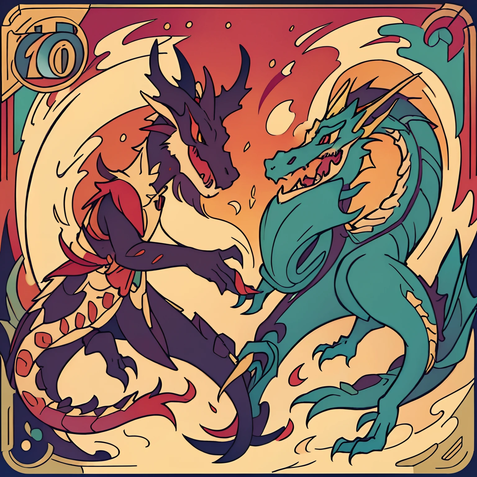 New Year's card early morning dragon It features a simple two tone illustratio