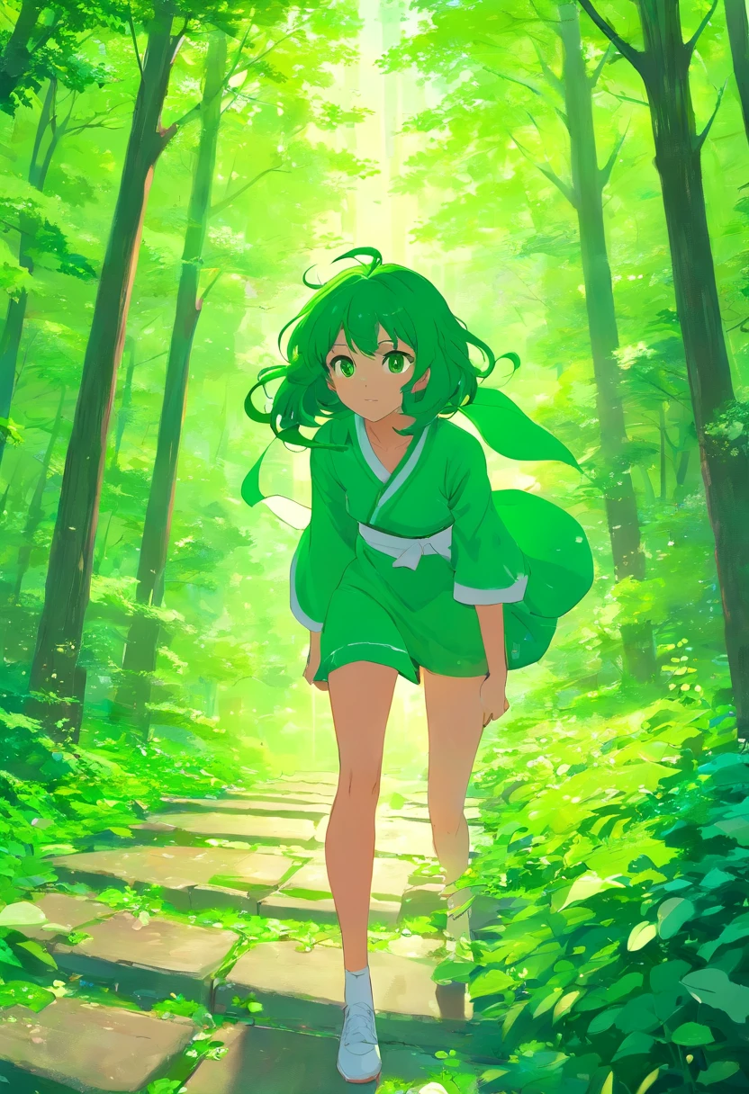 tatsumaki en un parque sentada con mirada de enamorada, esperandote, anime