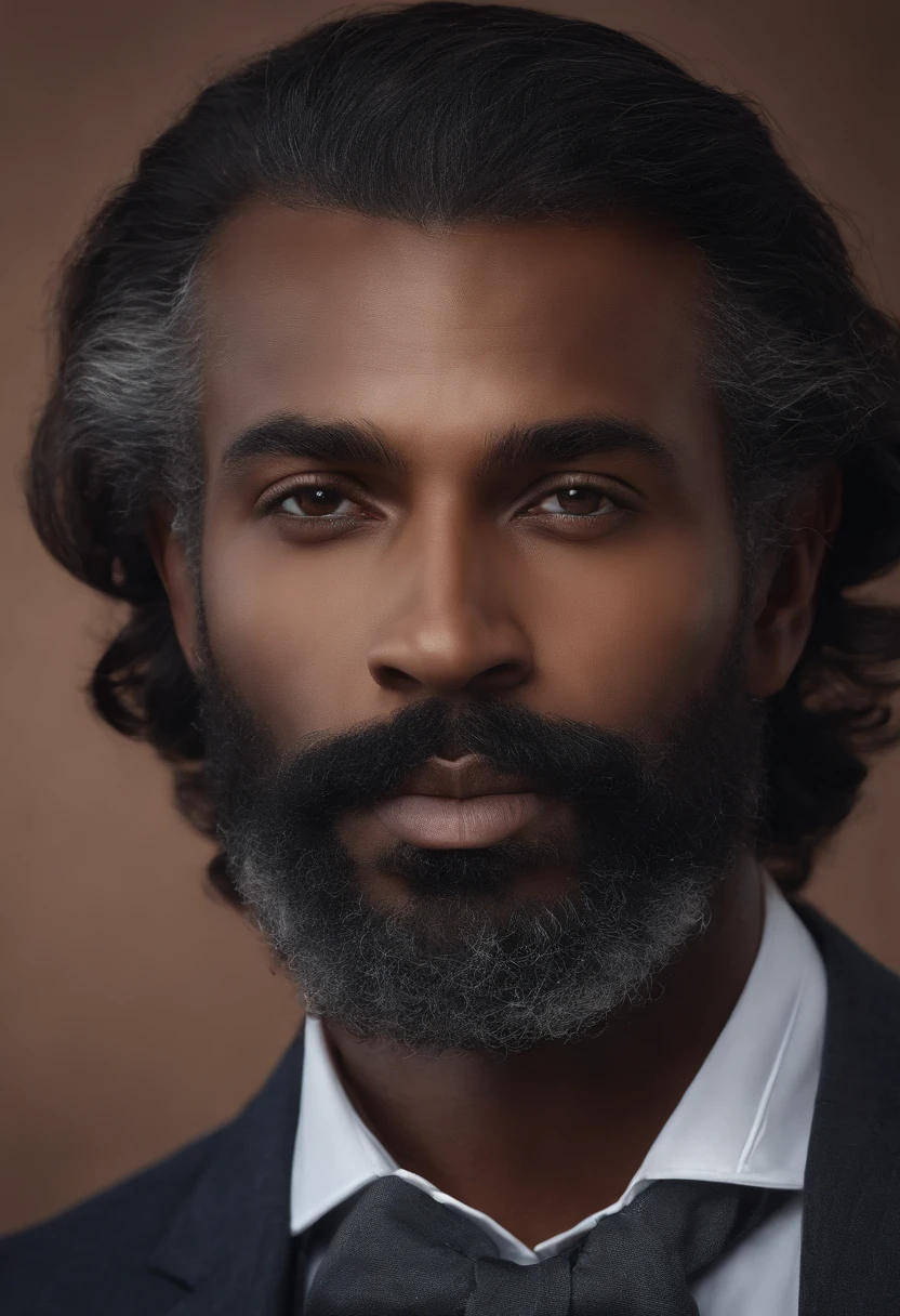 Homme africain avec barbe et moustache en chemise blanche, Best quality,4K,8k,Very attractive man with beard, well-groomed facial hair, joli, Breathtaking, Realstic, Ultra-realistic image, moustache naturelle, old male,soft portrait shot 8 k, Very detailed portrait, thick mustache, Hyper-realistic style, barbe mince, poils courts du visage, Bartstoppeln, joli, face detailed, ultra realistic portrait, cheveux gris,elegant suit, ouvrir bouche,