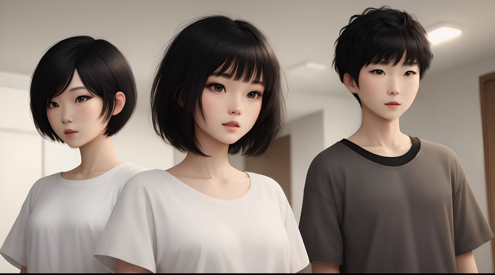 Short black hair
