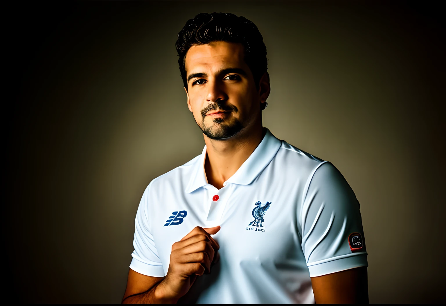 um close up de um homem de camisa vermelha posando para uma foto, foto de retrato, inspirado em Jules Tavernier, Tiago Clyne, Jamie Reid, foto modo retrato, foto de retrato em close-up, Liverpool Futebol Clube, Colocados, inspirado em Leo Valledor, retrato, Modo retrato, close up foto de retrato, photo shoot, iluminado, parecendo feliz