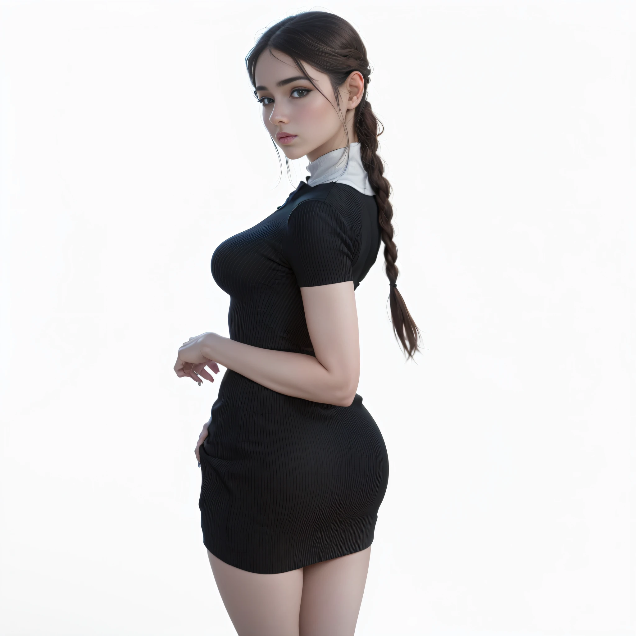 8k, Obra maestra, La mejor calidad, realista, Muy detallado, Disparo de vaquero, 1girl, solamente, Nino, Lindo, Cold-looking girl, cabello liso hasta la cintura, flequillo cuadrado colgando sobre las cejas, cabello de color rosa rojizo, cintas gemelas en forma de mariposa a ambos lados de la cabeza, ojos azul oscuro, Estatura media, Figura bien dotada, senos grandes, Chica de moda, Varios accesorios lindos, Take care of your nails, Ropa de invierno