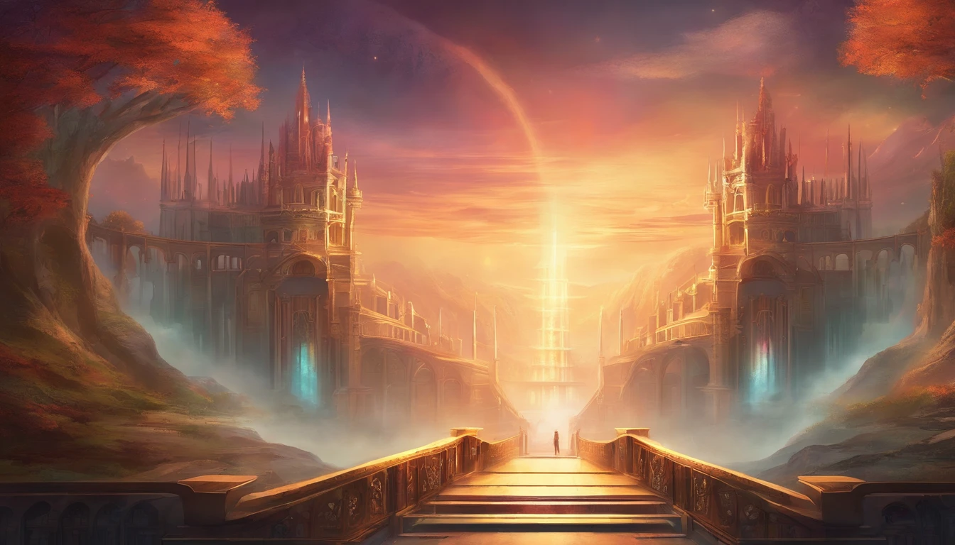 A platform with 9 gates open to each a different dimension