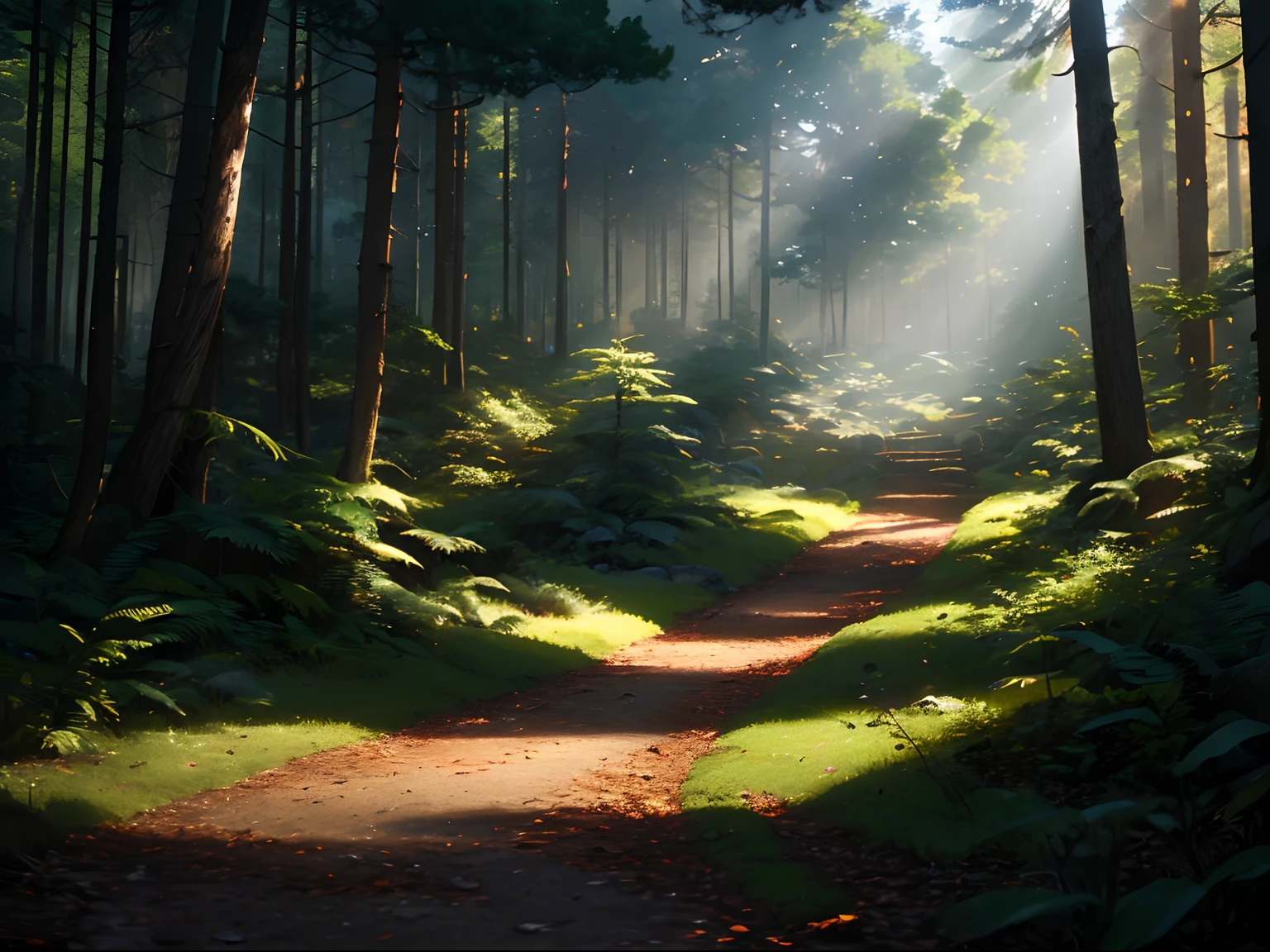 (masutepiece, Best Quality, Highly detailed, Convoluted), forested background,Cinematic composition, Beautiful lighting