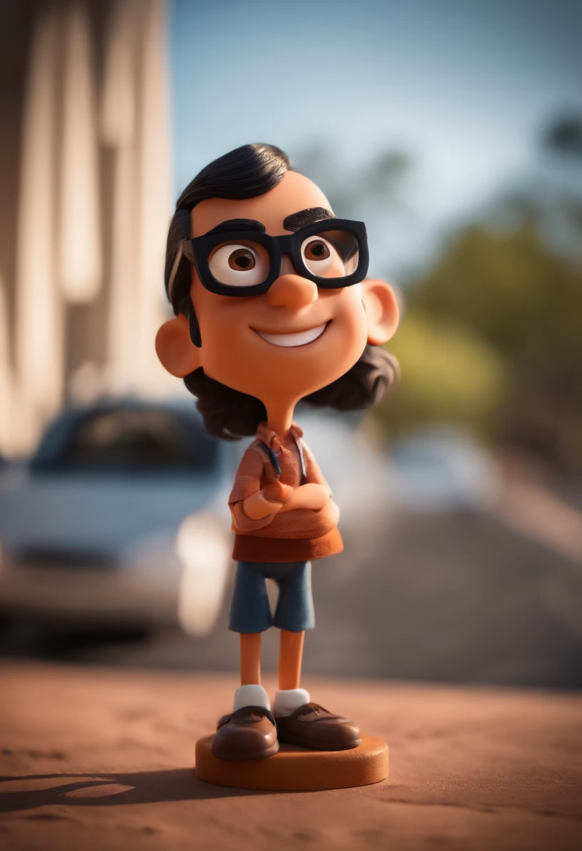 Carmem Albuquerque (estilo pixar) (obra-prima:1.2) (bokeh) (melhor qualidade) (pele detalhada) (textura detalhada) (8k) (claymation) (cinematic lighthing) (foco nítido,cabelo preto curtinho, eyeglass,  lendo um livro, roupa de advogada