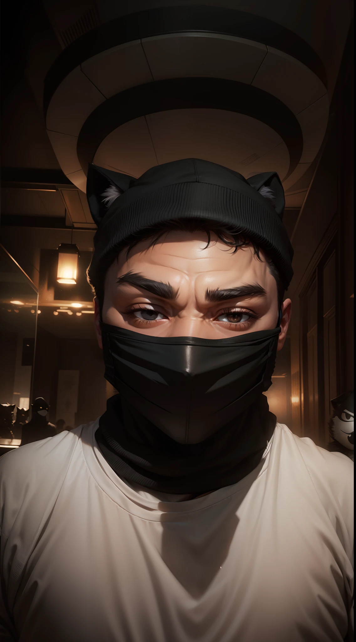 Black mask , kidnapper, furry