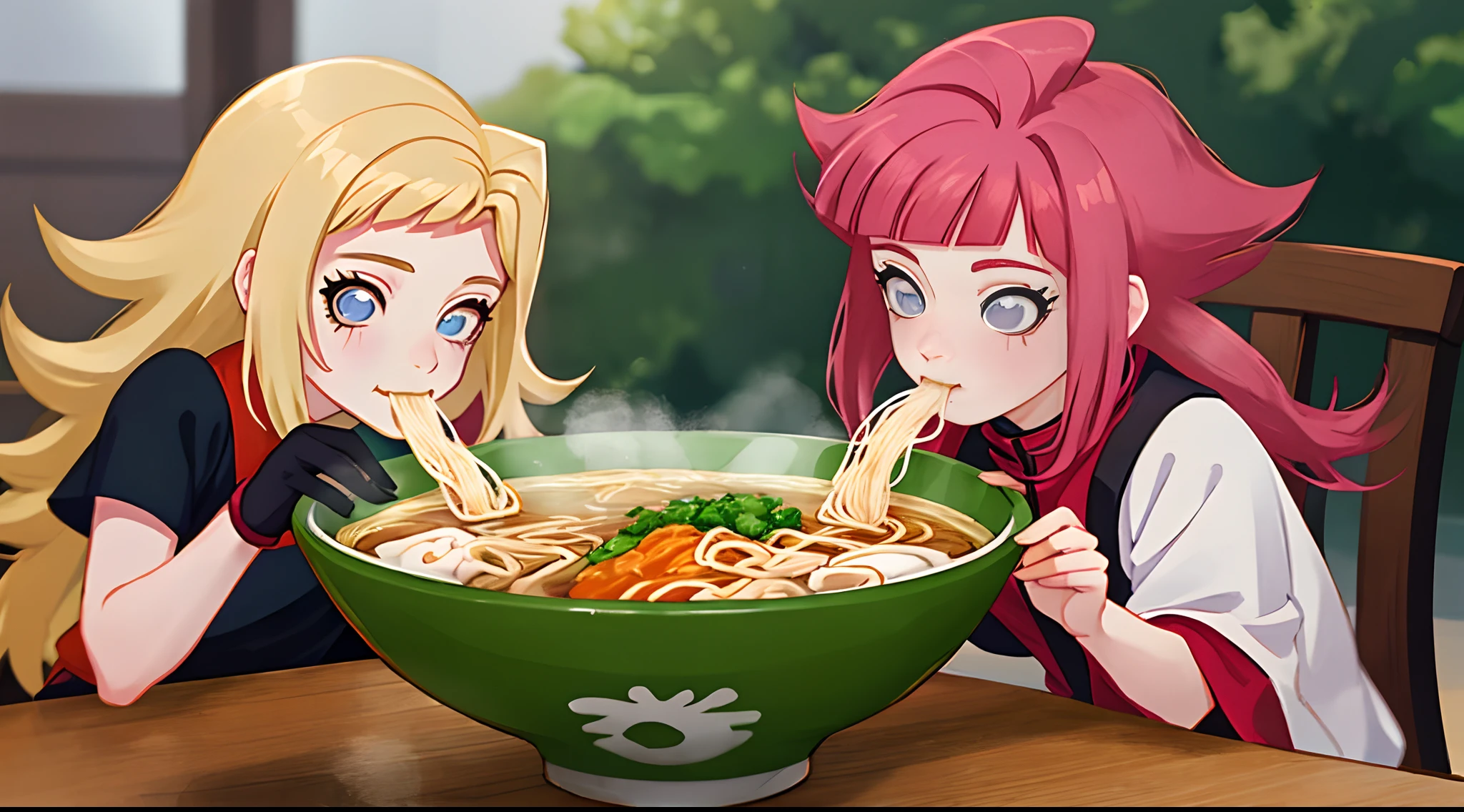 Naruto and the rock eating ramen