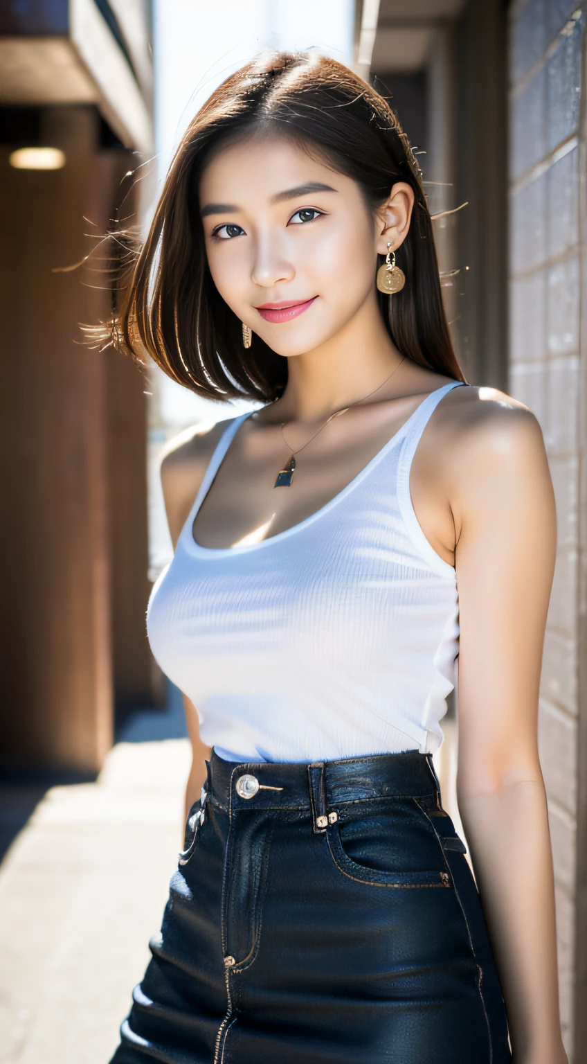 (((32K,very high res, high detailing, highly accurate,Maiden 1:1.5))),Raw photo & realistic atmosphere,beautiful dark blue eyes,Detailed mouth,Glossy lips,Detailed eyebrows,Soft white skin that shines with every detail,,Eyes drawn in detail、Very beautiful eyes with azure eyes,Detailed lips、Very beautiful face,Very well-formed face、Lifelike face,shiny beautiful lips,Beautiful eyebrows,Infinite reality,Best design,(Insanely cute Japan 16-year-old high school girl,,Beautifully shaped breasts,Very cute beautiful girl,Little Girl,Healthy body,Outstanding style:1.5),Best Natural Makeup,Japanese ido,Korean Idols,Young sensual idol,Moist eyes,Dark Beautiful Deep Eyes,Beautiful butt,beauty legs,,camel's foot,:1.3),超A high resolution、,Natural and realistic face,Back lighting,Pure eyes are too cute,(((photorealisim,Photograph the whole body))),,Reality Live Action,(Fashionable earrings,,a necklace,A bracelet,gyuru,Glossy nail art,American Street Winter Fashion,outer,Unique skirt,Leather shoes,Calm and fashionable girl,light brown hair,short-hair,独奏,Lori,little smiling,full body Esbian,Show full-body fashion,Sit up,Show me your leather shoes, Only beauty young cute 15 year old girl,15-year-old girl with beauty and charisma,Teenage fashion magazine shoot,K-POP hobbyist,Fashion that seems to be in Koreatown,Revealing clothing:1.7),Shin-Okubo's Koreatown