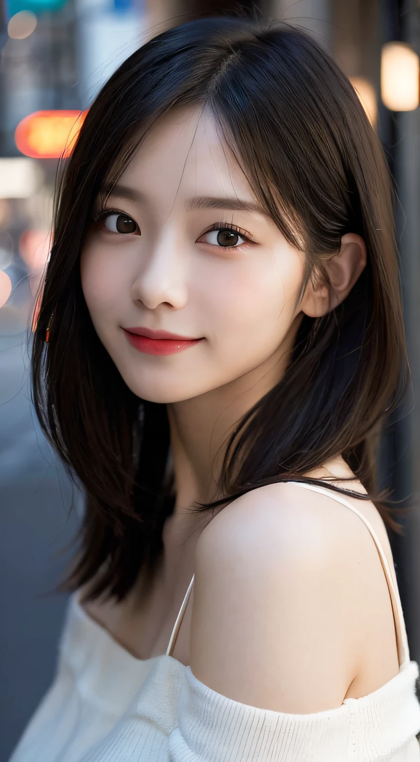 Tabletop, highest quality, shape, Very detailed, finely, High resolution, 8k wallpaper, 完璧なダイナミックな構shape, Beautiful and detailed,ランダムなcute髪,,Natural color lip, Bold sexy pose,smile、20-year-old girl、cute、Looking at the camera,Always blur the background,Perfect and beautiful face,Slim face and figure,Big eyes、Putting on gal makeup,Small face,Shooting from below、smile,Blurred Background,Elegant feminine face、Cyberpunk Fashion、Change pose randomly、Randomly change the shooting angle and position、smile、Top to bottom々Shoot from the right angle and direction、Sexy Face、Tight waist
