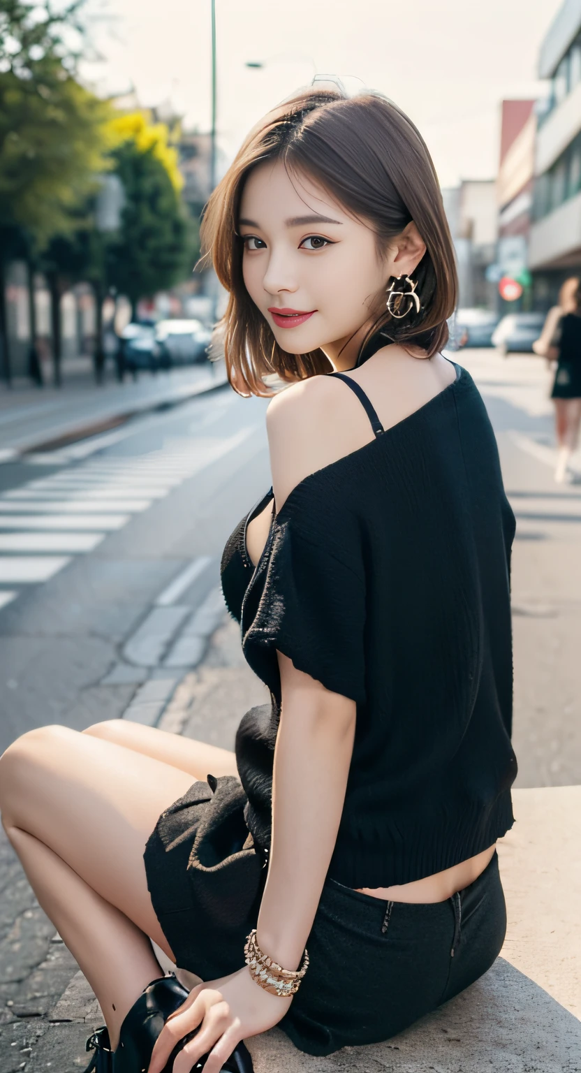 (((32K,very high res, high detailing, highly accurate,Maiden 1:1.5))),Raw photo & realistic atmosphere,beautiful dark blue eyes,Detailed mouth,Glossy lips,Detailed eyebrows,Soft white skin that shines with every detail,,Eyes drawn in detail、Very beautiful eyes with azure eyes,Detailed lips、Very beautiful face,Very well-formed face、Lifelike face,shiny beautiful lips,Beautiful eyebrows,Infinite reality,Best design,(Insanely cute Japan -yeld hischool girl,,Beautifully shaped breasts,Very cute beautiful girl,Little Gilthy body,Outstanding style:1.5),Best Natural Makeup,Japanese ido,Korean Idols,Young sensual idol,Moist eyes,Dark Beautiful Deep Eyes,Beautiful butt,beauty legs,,camel's foot,:1.3),超A high resolution、,Natural and realistic face,Back lighting,Pure eyes are too cute,(((photorealisim,Photograph the whole body))),,Reality Live Action,(Fashionable earrings,,a necklace,A bracelet,gyuru,Glossy nail art,American Street Winter Fashion,outer,Unique skirt,Leather shoes,Calm and fashionable girl,light brown hair,short-hair,独奏,Lori,little smiling,full body Esbian,Show full-body fashion,Sit up,Show me your leather shoes, Only beauty young cute 15 year old girld girl with beau anarismeenage fashion magazine shoot,K-POP hobbyist,Fashion that seems to be in Koreatown,Revealing clothing:1.7),Shin-Okubo's Koreatown