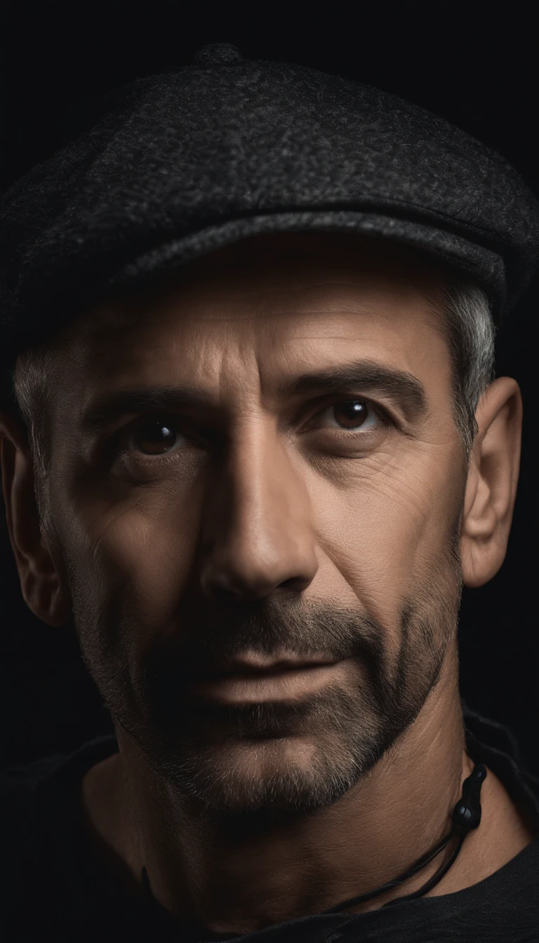 A mature and stable successful man in his 40s,male people,Bust photo,Wearing a watch on his hand,with black background,realistic portrait photography,k hd, 4K