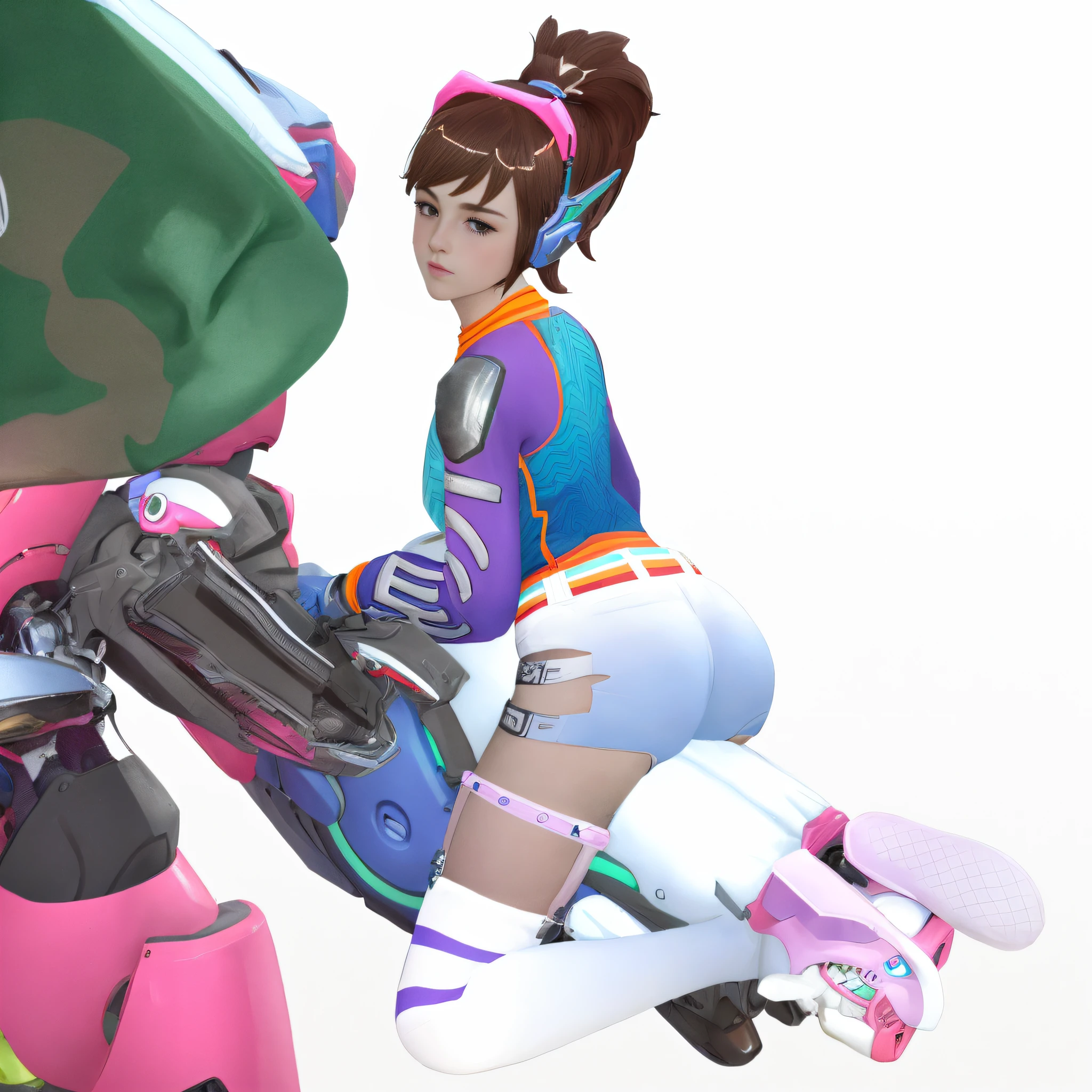 Tracer fromoverwatch is naked except for yellow sneakers, squatting, spread legs, inside, blushing, no_underwear, pussy, topless, nsfw, , pussy, pubic hair, pussy, uncensored, nsfw, porn, naked, nude, topless, thicc_ass