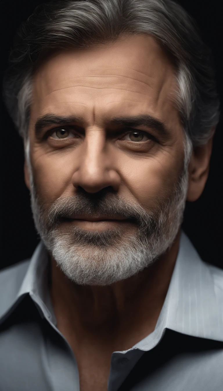 A mature and stable successful man in his 40s,male people,Bust photo,with black background,realistic portrait photography,k hd, 4K