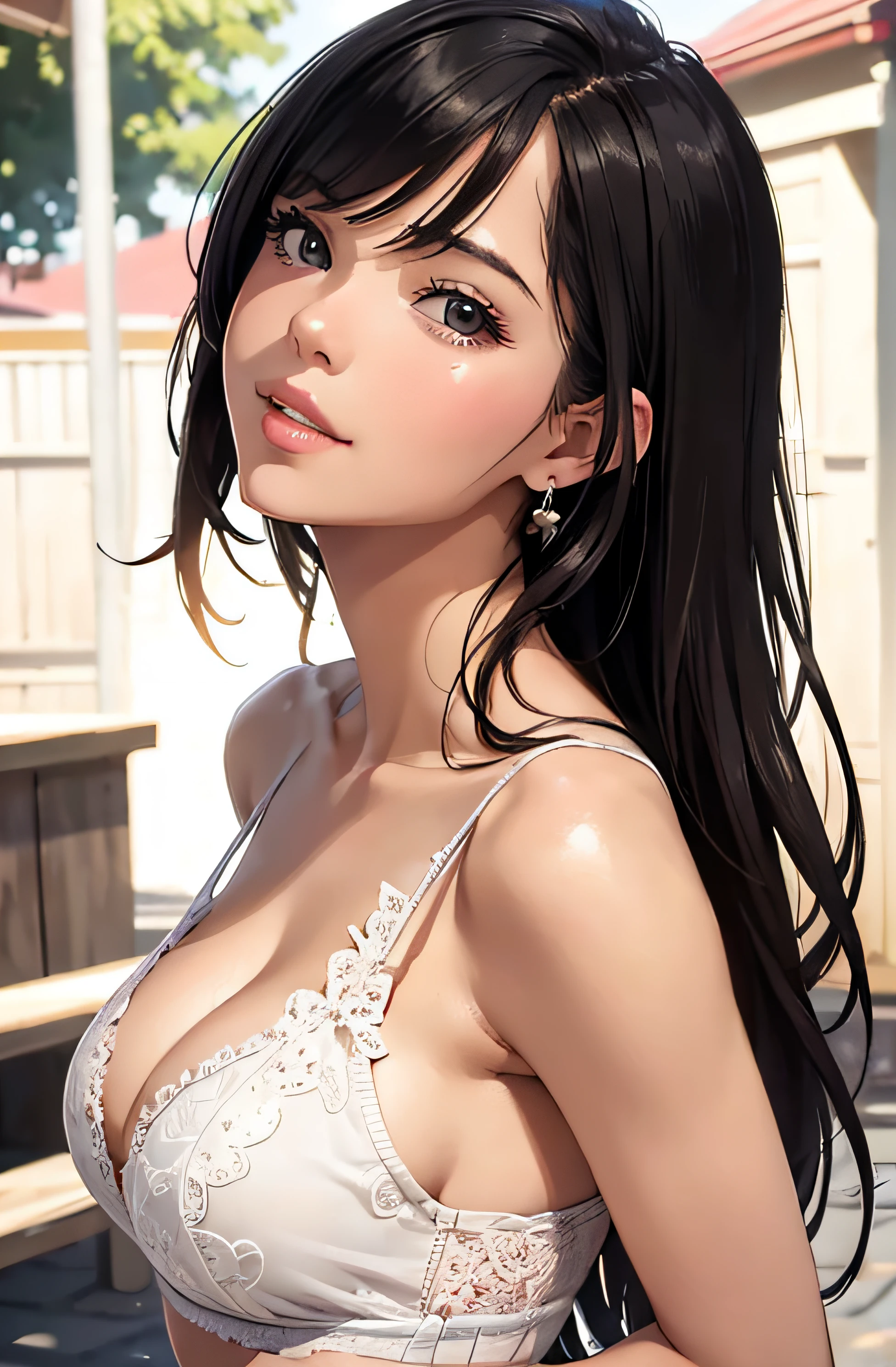 girl in summer clothes, ((taking a sefie)), random background, kiss, beautiful, medium breasts, flirtatious look, ((very detailed)), (perfectly detailed face), (well detailed hand), (well detailed hand), (well detailed hand), (well detailed hand), (well detailed hand) photorealistic image.