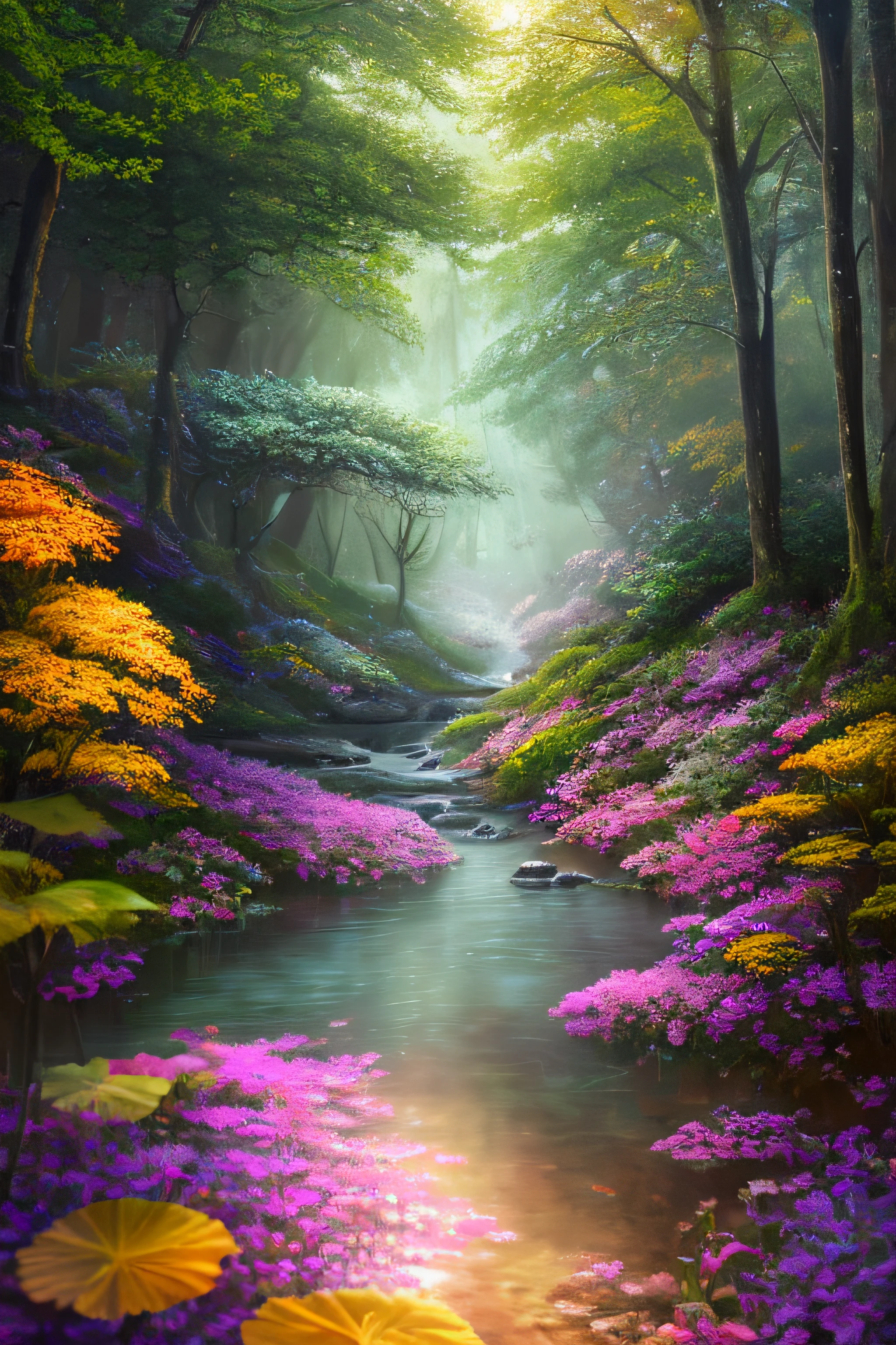 masterpiece, best quality, high quality,extremely detailed CG unity 8k wallpaper, An enchanting and dreamy scene of a fantasy forest, with towering trees, glowing mushrooms, and hidden fairy glens, creating a sense of mystique and enchantment, artstation, digital illustration, intricate, trending, pastel colors, oil paiting, award winning photography, Bokeh, Depth of Field, HDR, bloom, Chromatic Aberration ,Photorealistic,extremely detailed, trending on artstation, trending on CGsociety, Intricate, High Detail, dramatic, art by midjourney