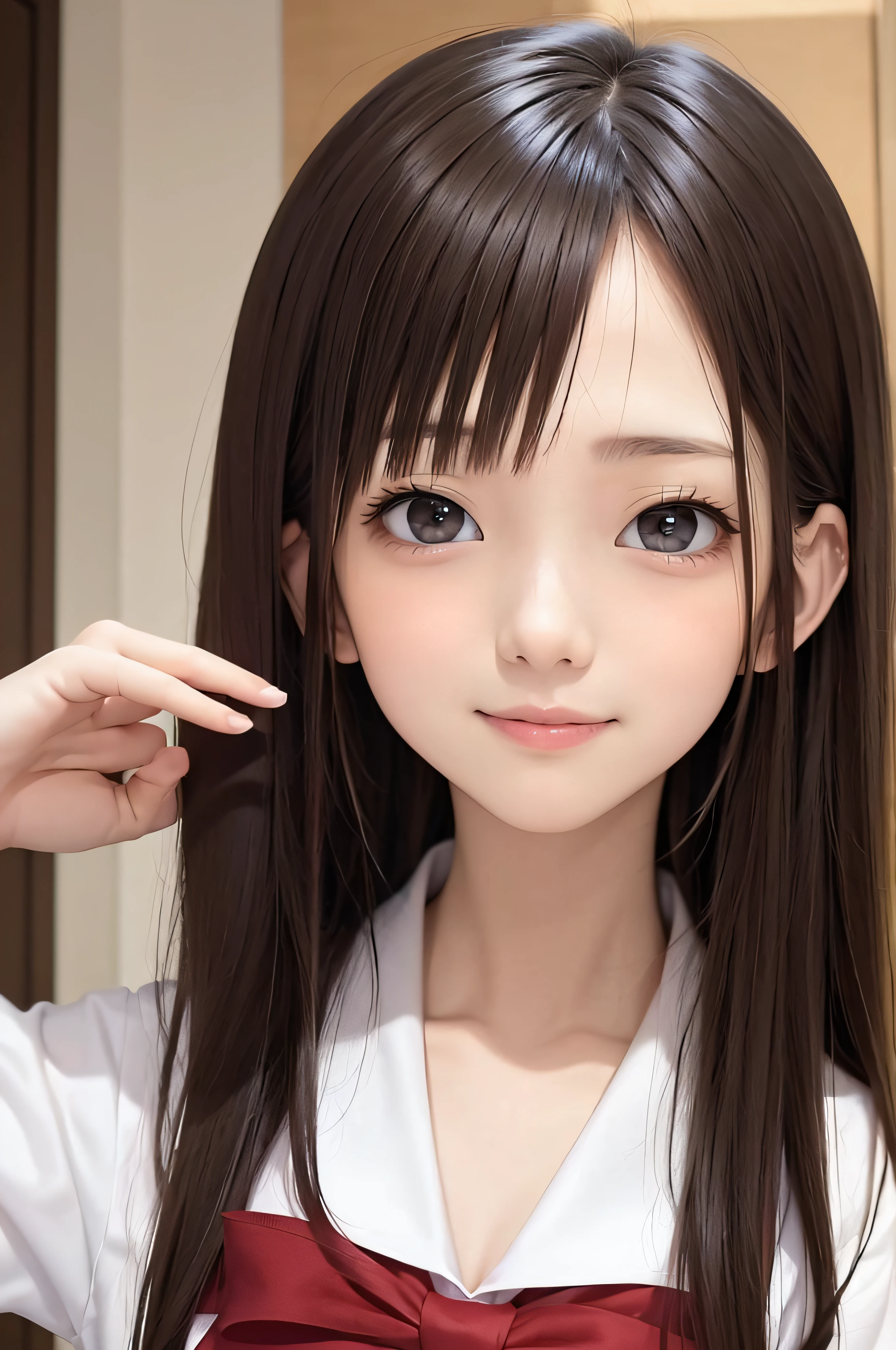 ((software: 1.4)), ((Detailed face, Professional photography)), ((software, (zettai ryouiki:1.4), 1 person)), Ultra-high resolution, (Realistic: 1.4), RAW Photos, Highest quality, (PhotoRealistic Stick), concentrated, Soft Light, (()), ((Japanese)), (( (Young Face))), (surface), (Depth of written boundary), masterpiece, (Realistic), woman, bangs, ((1 person))