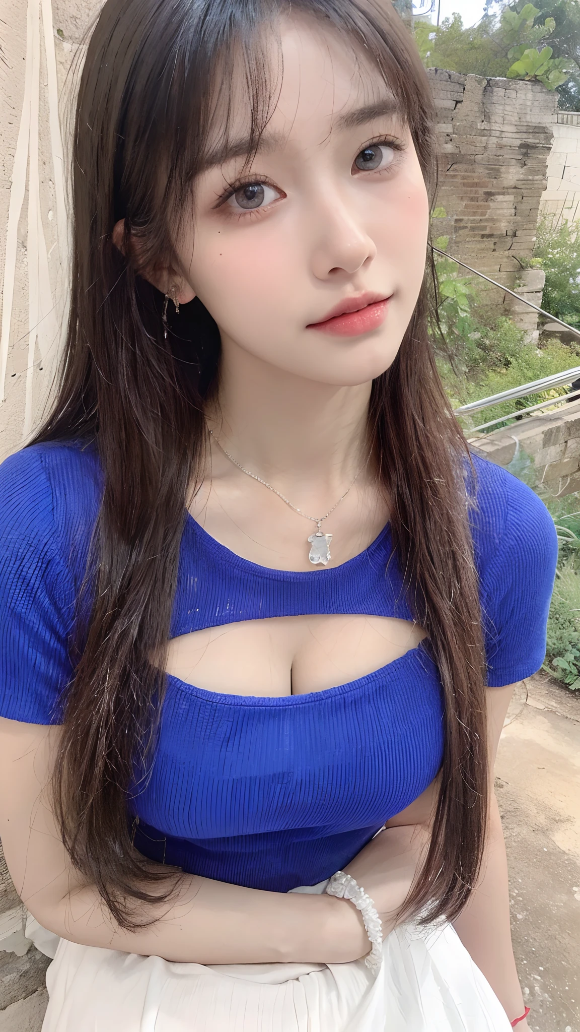 Top quality, Masterpiece, 超高分辨率, (Realistic, : 1.4), Original photo, (True skin texture: 1.3), (filmgrain: 1.3), in a panoramic view, Portrait, Very wide lens, Narrow waist, cowboy lens, (bangs, Inconspicuous, Cold light,) Night, Close-up, Tears, Short hair, neck long, ears sticking out, bangs, Big eyes, Brightly Colored Eyes, In the house, Dust, Tindall effect, (Facial expression), Sitting, (hitting a wall), Crying, Frowning, (Looking down), Nervousness, Tears, smiling happily
one girl, eyes and face with beautiful details, White jabot, pink dark V, Brown eyes,