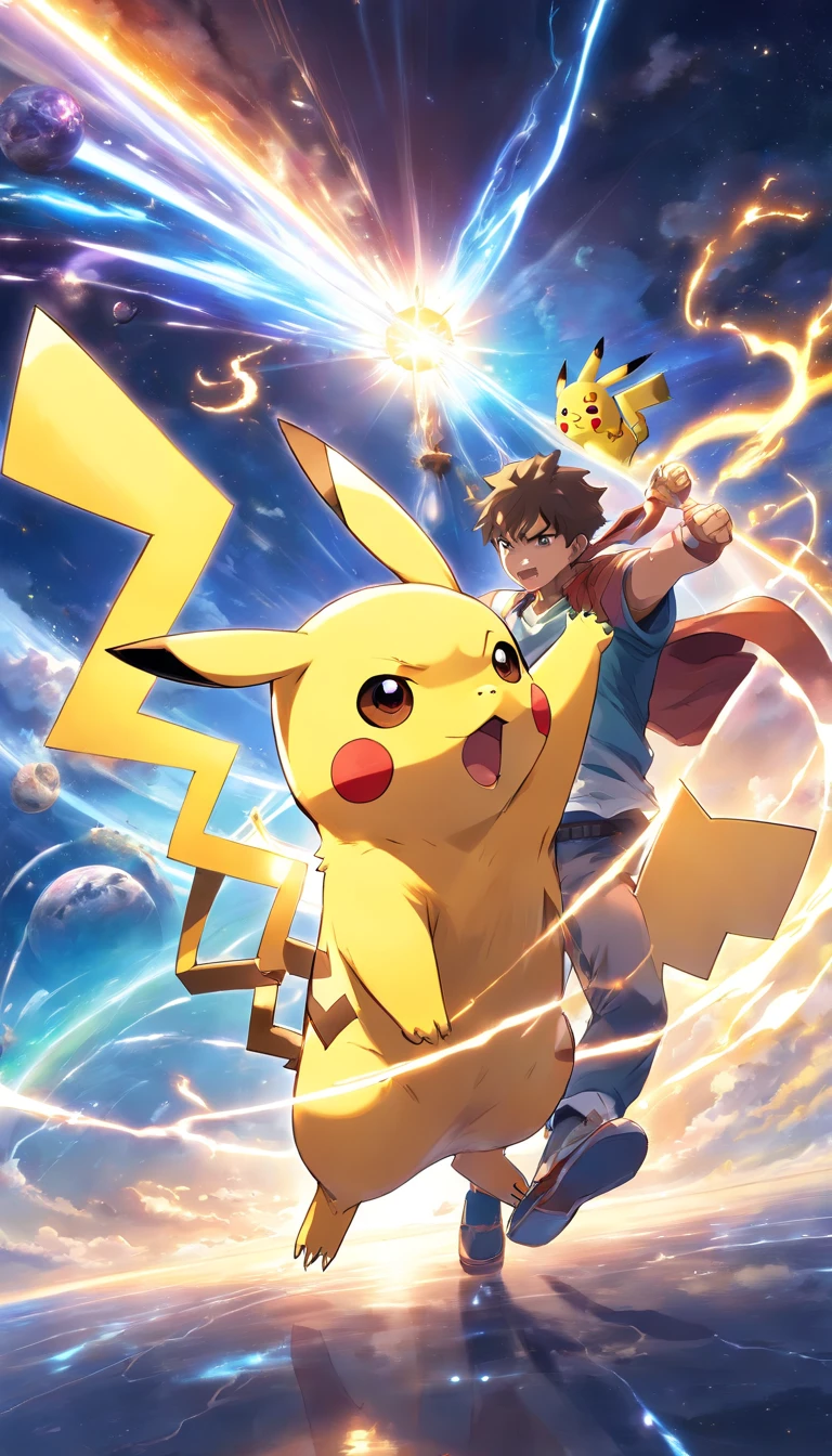 Pikachu (fighting a planet-sized Zeus on the sun.)