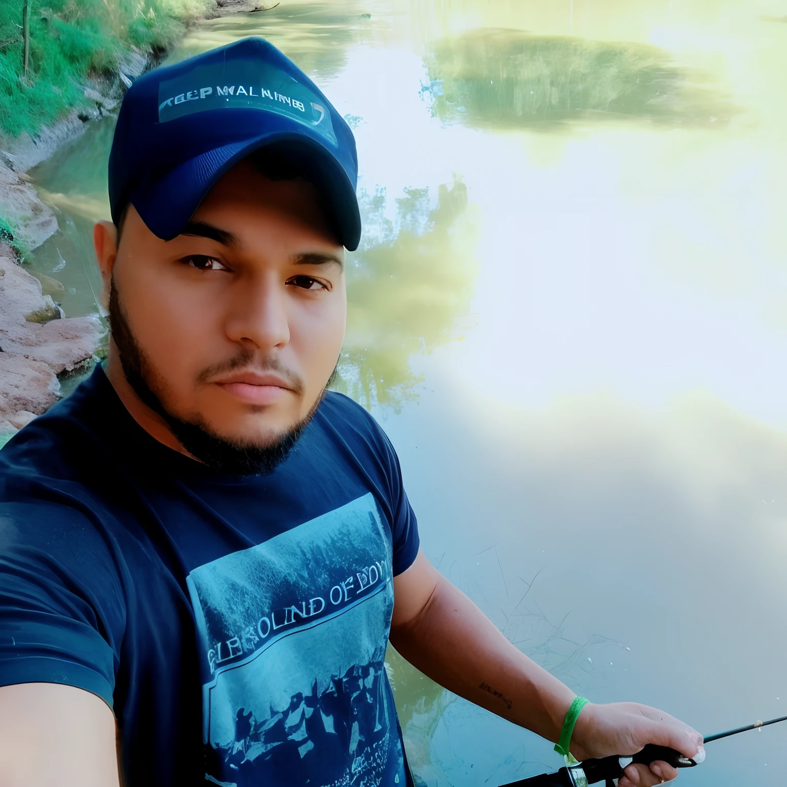 There's a man holding a fishing rod and a fish in his hand, Fotografia tirada em 2 0 2 0, peixes no fundo, andres rios, zigor samaniego, foto de perfil 1024px, 2 7 anos, john jude palencar, Jose Miguel Romano Francisca, Estilo Zigor Samaniego, 2 8 anos