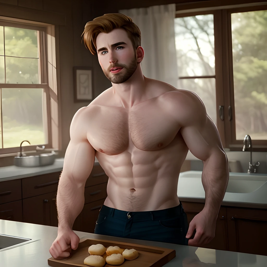 Chris Evans sin camisa