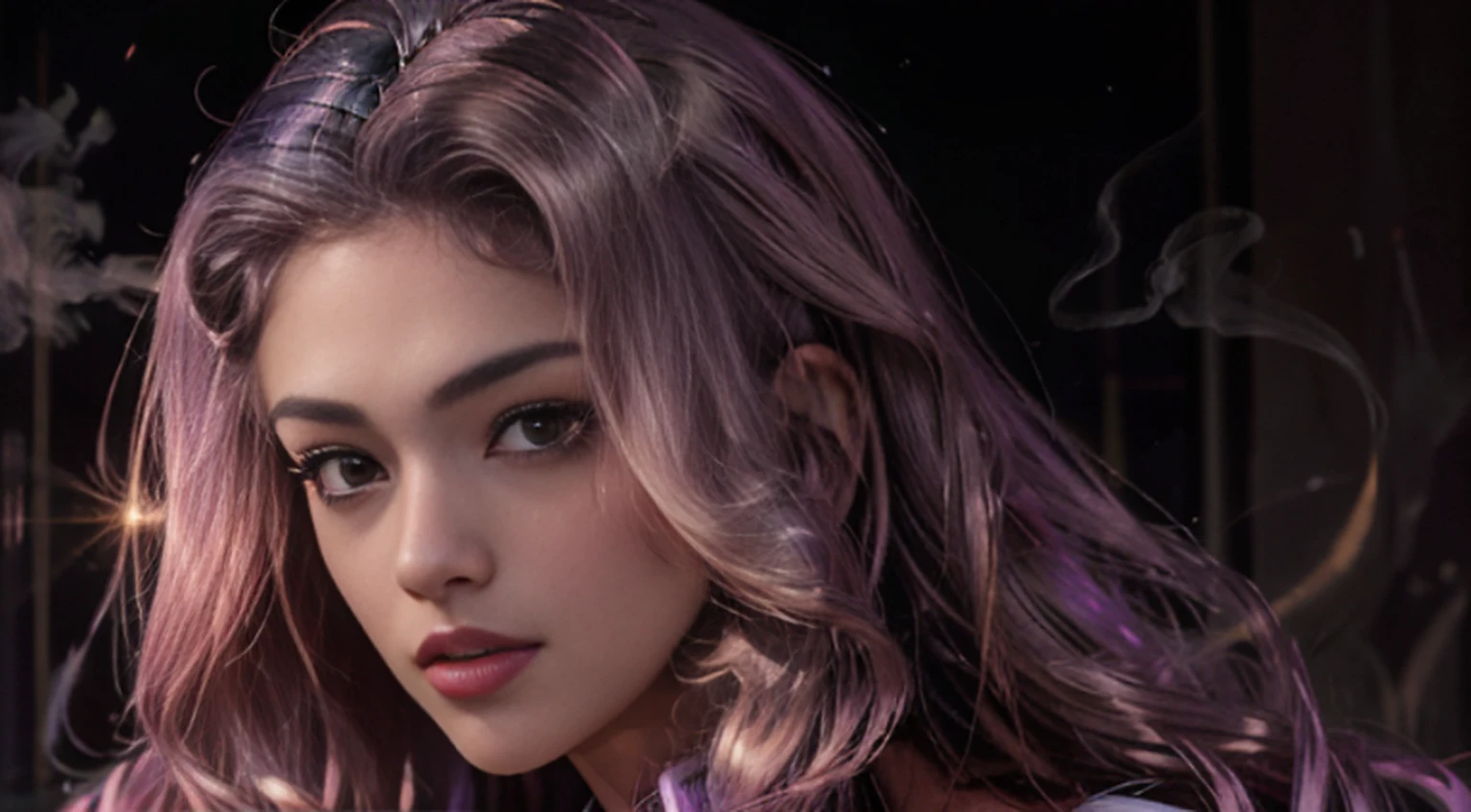 Genki Menina 32k(tmasterpiece,K HD |,hiper HD,32k)Longo fluxo de cabelo roxo brilhante,Lagoa de Outono,Zydink, uma cor, Asian people (Menina Genki), (silk scarf), Postura de combate, looking at the floor, long, whitish hair, Roxo brilhante flutuante, Golden tiara fire cloud pattern, Chinese long-sleeved golden silk garment, (Respingo abstrato do metaverso:1.2), Backgrounid branco,Protetor de vitalidade Lotus(realista:1.4),Cabelo roxo brilhante,Smoke on the road,The background is pure, A high resolution, O detalhe, Fotogr RAW, sharp re, Nikon D850 Film Stock Photo by Jefferies Lee 4 Kodak Portra 400 F1 Camera.6 tiros, cores ricas, Texturas vivas ultrarrealistas, dramatic lighting, Tendência Unreal Engine Art Station, Cinestir 800,Uma menina com cabelo longo roxo brilhante fluindo