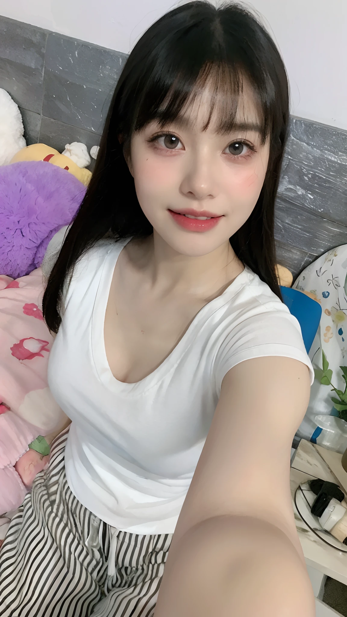 Top quality, Masterpiece, 超高分辨率, (Realistic, : 1.4), Original photo, (True skin texture: 1.3), (filmgrain: 1.3), in a panoramic view, Portrait, Very wide lens, Narrow waist, cowboy lens, (bangs, Inconspicuous, Cold light,) Night, Close-up, Tears, Short hair, neck long, ears sticking out, bangs, Big eyes, Brightly Colored Eyes, In the house, Dust, Tindall effect, (Facial expression), Sitting, (hitting a wall), Crying, Frowning, (Looking down), Nervousness, Tears, smiling happily
one girl, eyes and face with beautiful details, White jabot, pink dark V, Brown eyes,