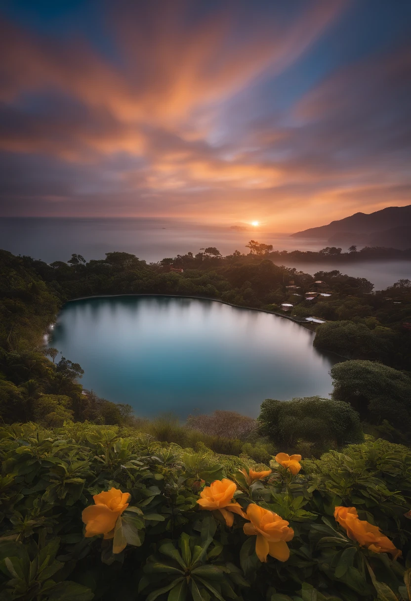 Amanecer impresionante en una isla de Bali, fotorealismo hiperrealista, altamente detallado, 16K resolution. Medio: digital photography. Estilo: inspirado en las obras de Steve McCurry, Vibrant colors and balanced composition. luci: luz natural del amanecer, Warm and soft tones. Colores: paleta de colores del amanecer, con tonos naranjas, rosas y azules suaves. compositing: Cámara Canon EOS 5D Mark IV, lente EF 24-70mm f/2.8L II USM, foco nítido, gran angular, profundidad de campo media, Long exposure to capture the smooth movement of water, f/11, ISO 100, shutter speed 1/30. --ar 16:9 --v 5.1 --style raw --q 2 --s 750